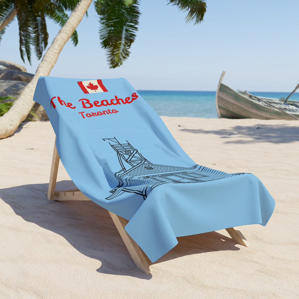 Beach Towel The Beaches Toronto Leuty Stn.  — Canadian Flag Souvenir