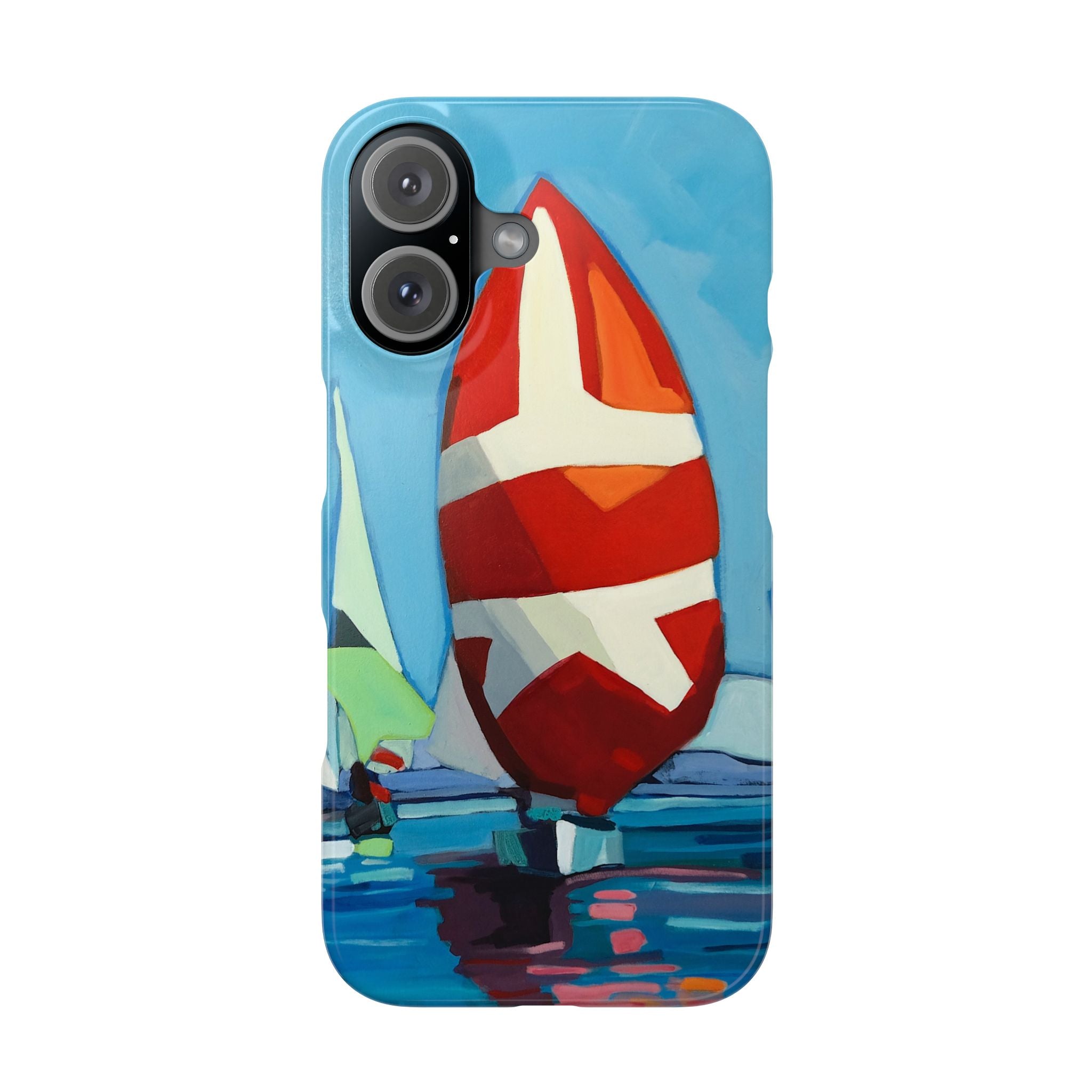phone case lisa herrera art Sailboat Reflection Slim Case — Colorful Nautical Phone Case
