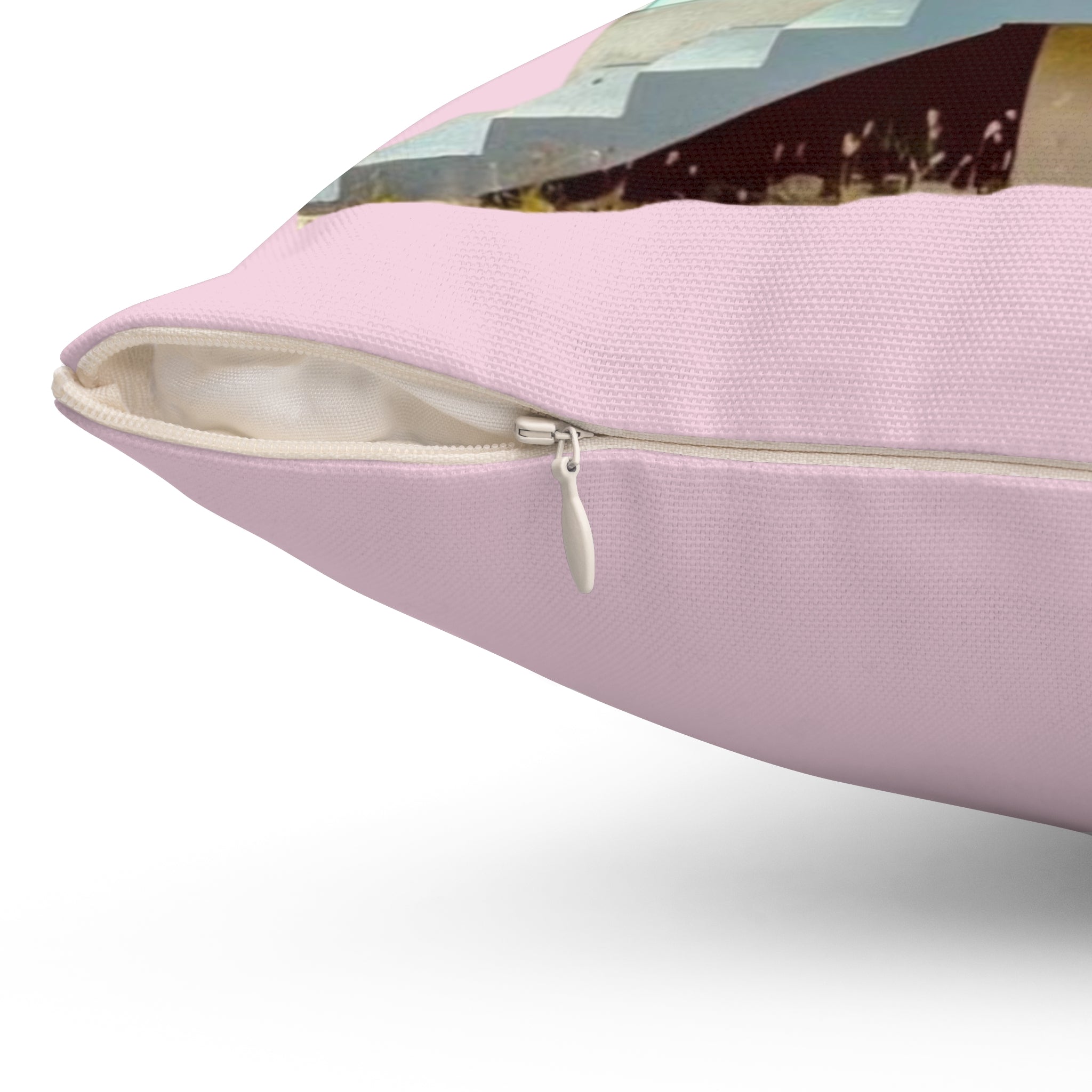 Throw Pillow Chattel House Barbados Pink - Tropical Decorative Cushion