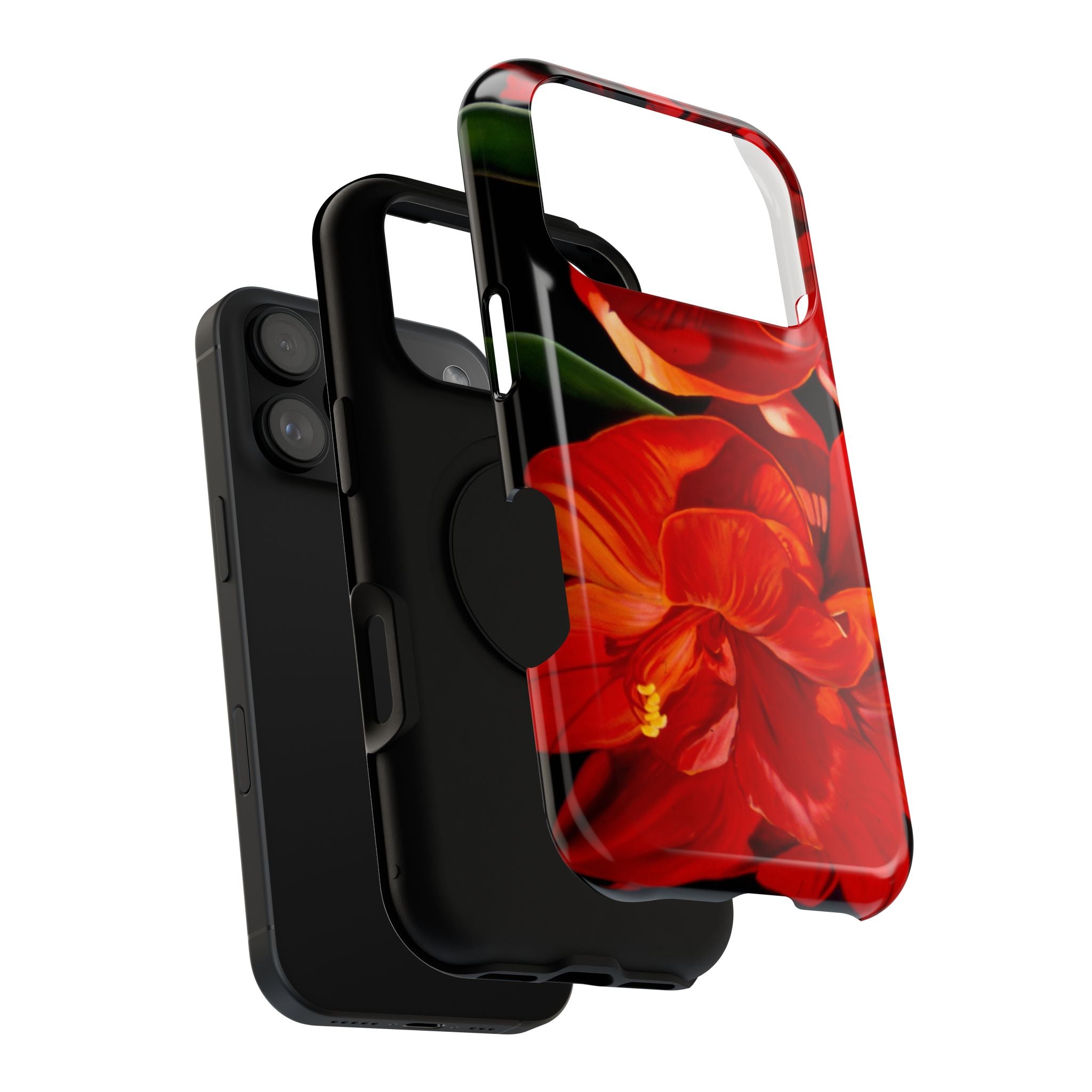 Phone case Lisa Herrera art print Red Amaryllis Floral Impact-Resistant Phone Case