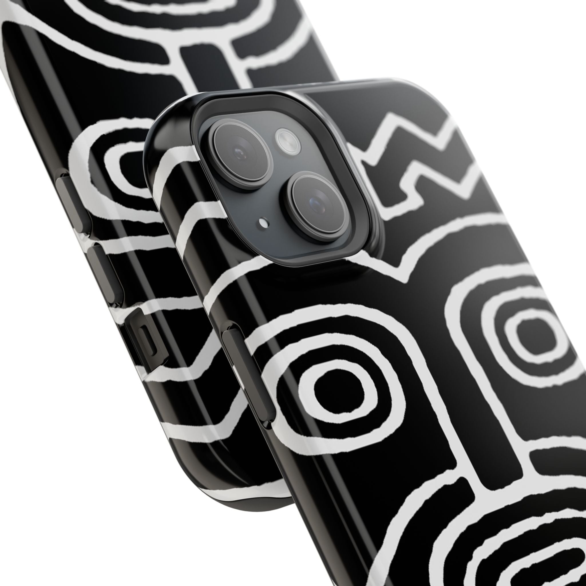Phone Case — Black & White Tribal Mask Impact-Resistant Case