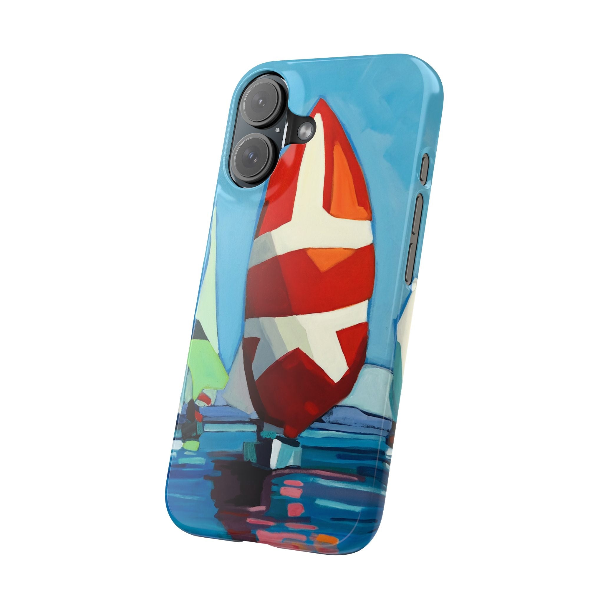 phone case lisa herrera art Sailboat Reflection Slim Case — Colorful Nautical Phone Case