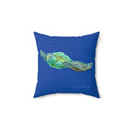 Throw Pillow Sea Turtle  - Aqua Coastal Decorative Cushion