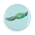 Sea Turtle Round Magnet — Aquatic Art Button Magnet for Ocean Lovers