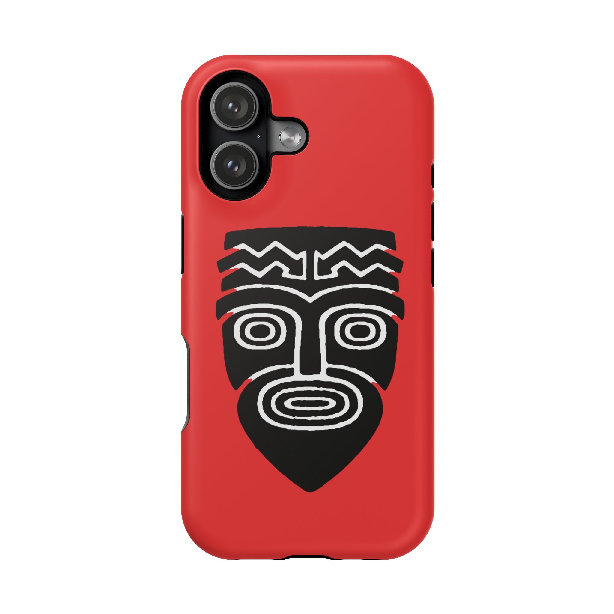 Phone Case Tiki Mask Impact-Resistant Phone Case — Bold Red Protective Cover