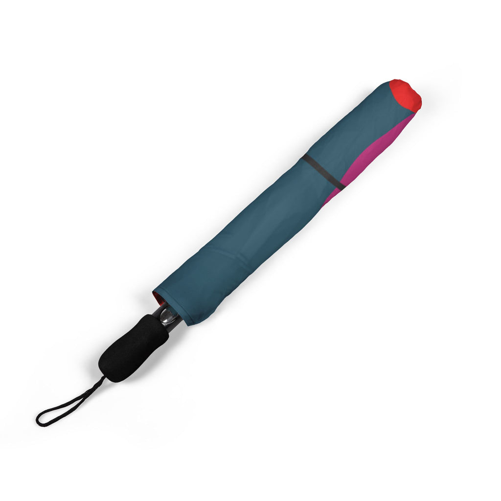 Umbrella Toronto Abstract Art Foldable  – Colorful Semi-Automatic Rain Shield