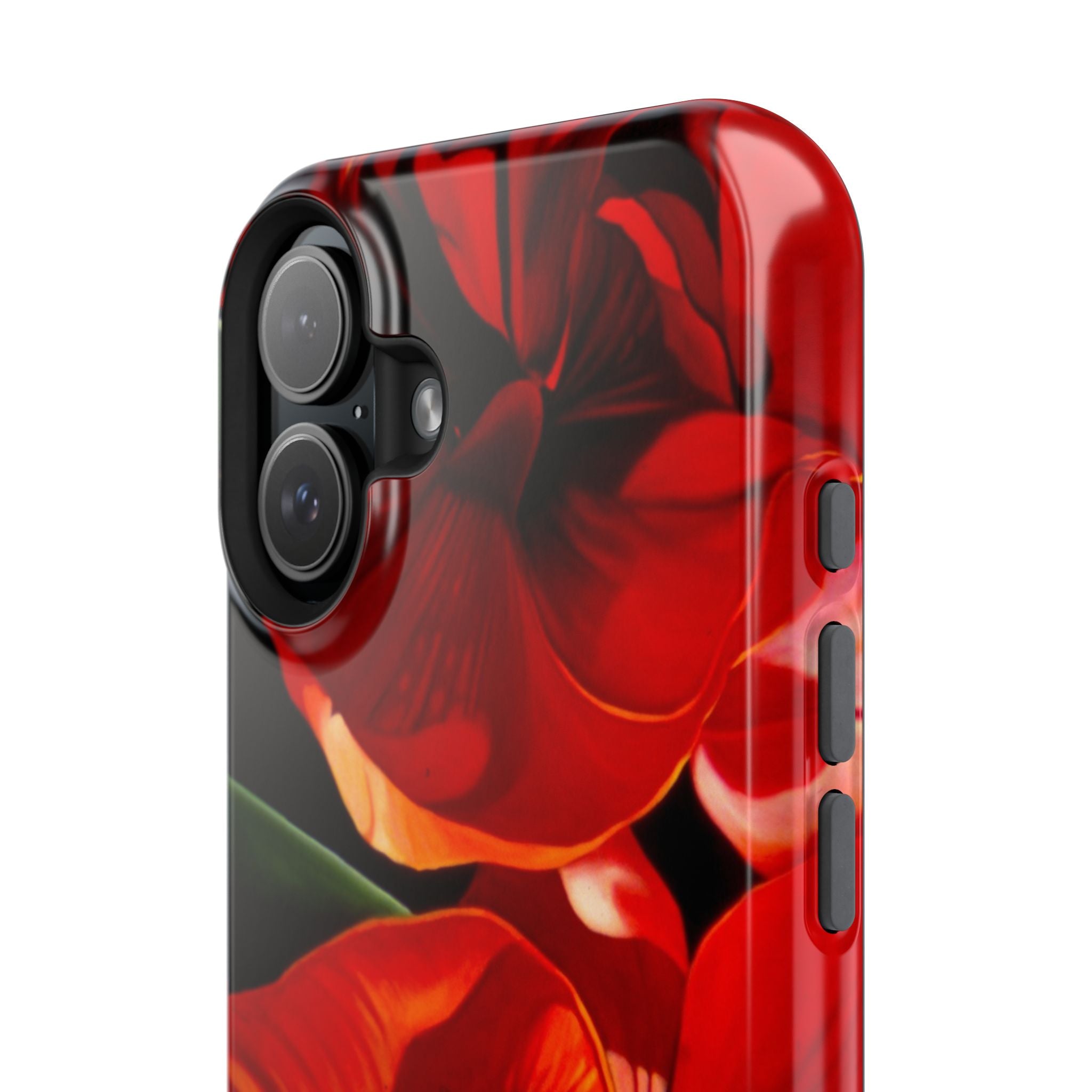 Phone case Lisa Herrera art print Red Amaryllis Floral Impact-Resistant Phone Case