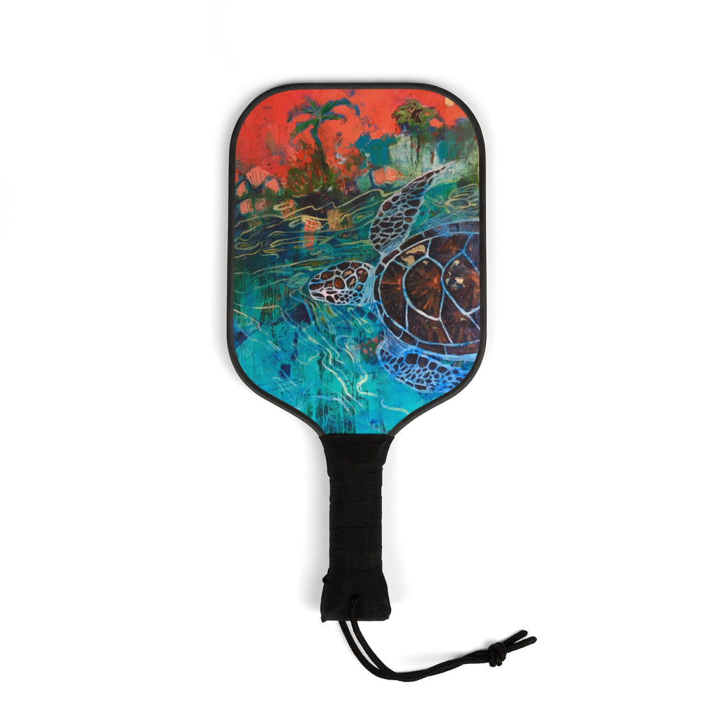Pickleball Paddle Set — Lisa Herrera art print Sea Turtle Pickleball Kit with 2 Paddles & Balls