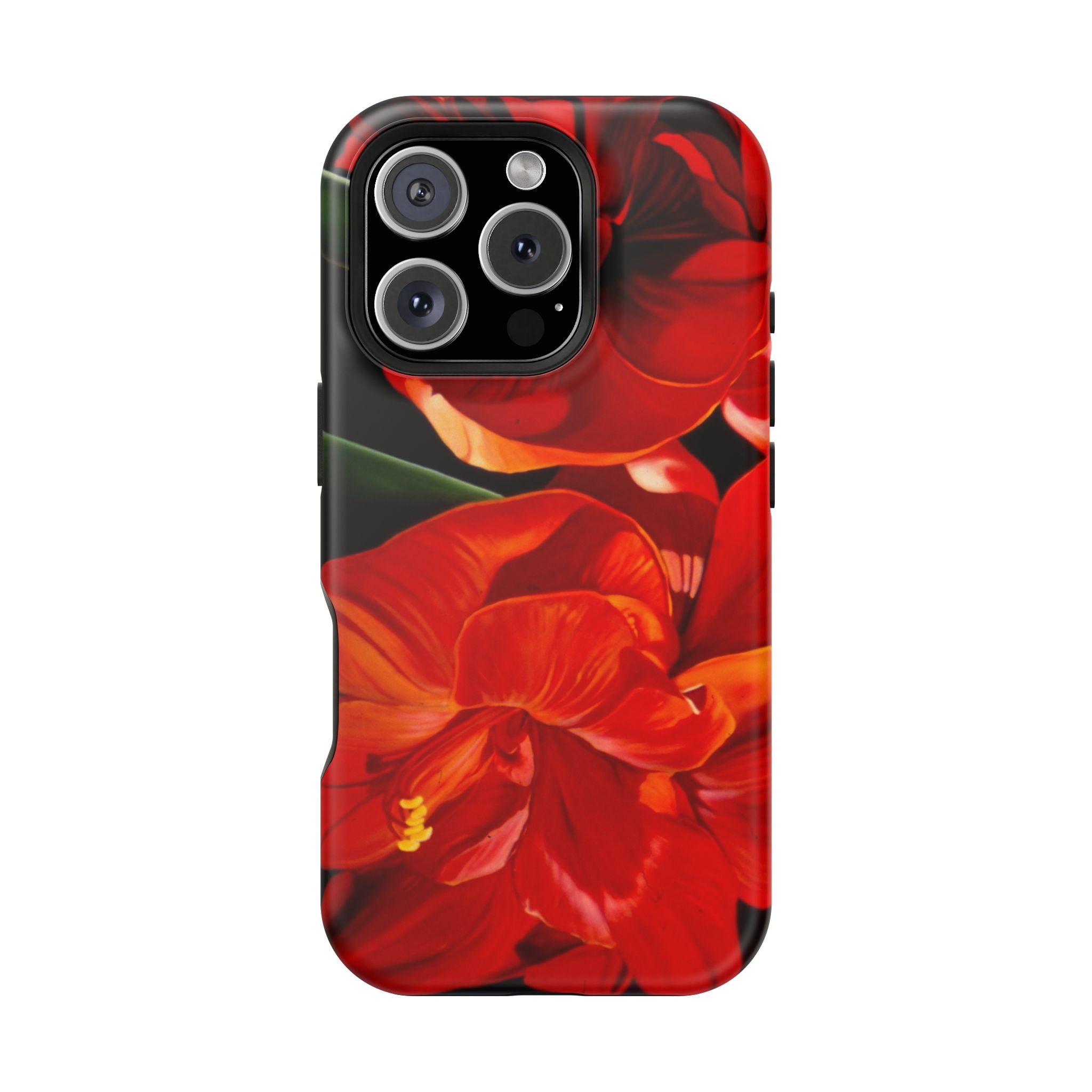 Phone case Lisa Herrera art print Red Amaryllis Floral Impact-Resistant Phone Case
