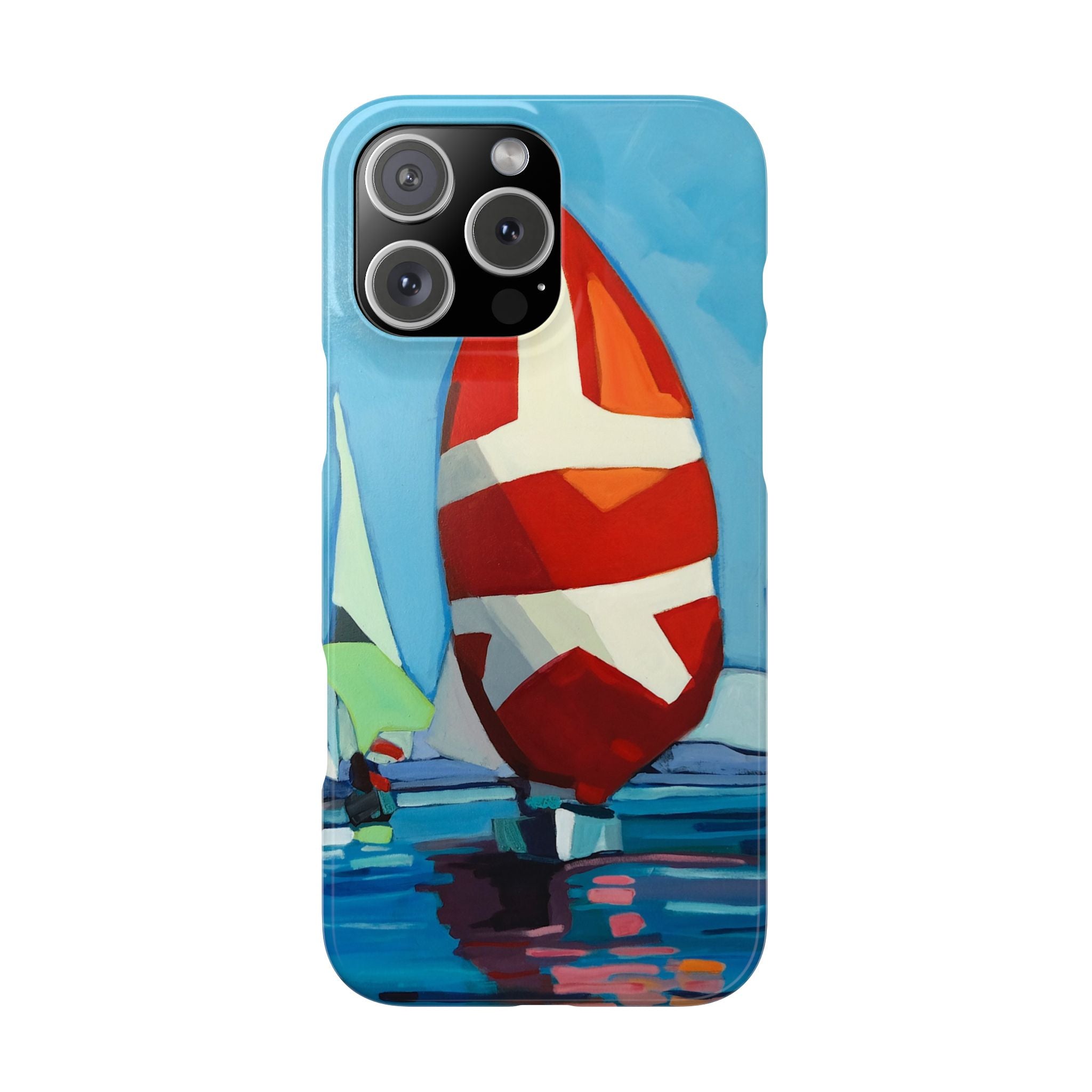 phone case lisa herrera art Sailboat Reflection Slim Case — Colorful Nautical Phone Case
