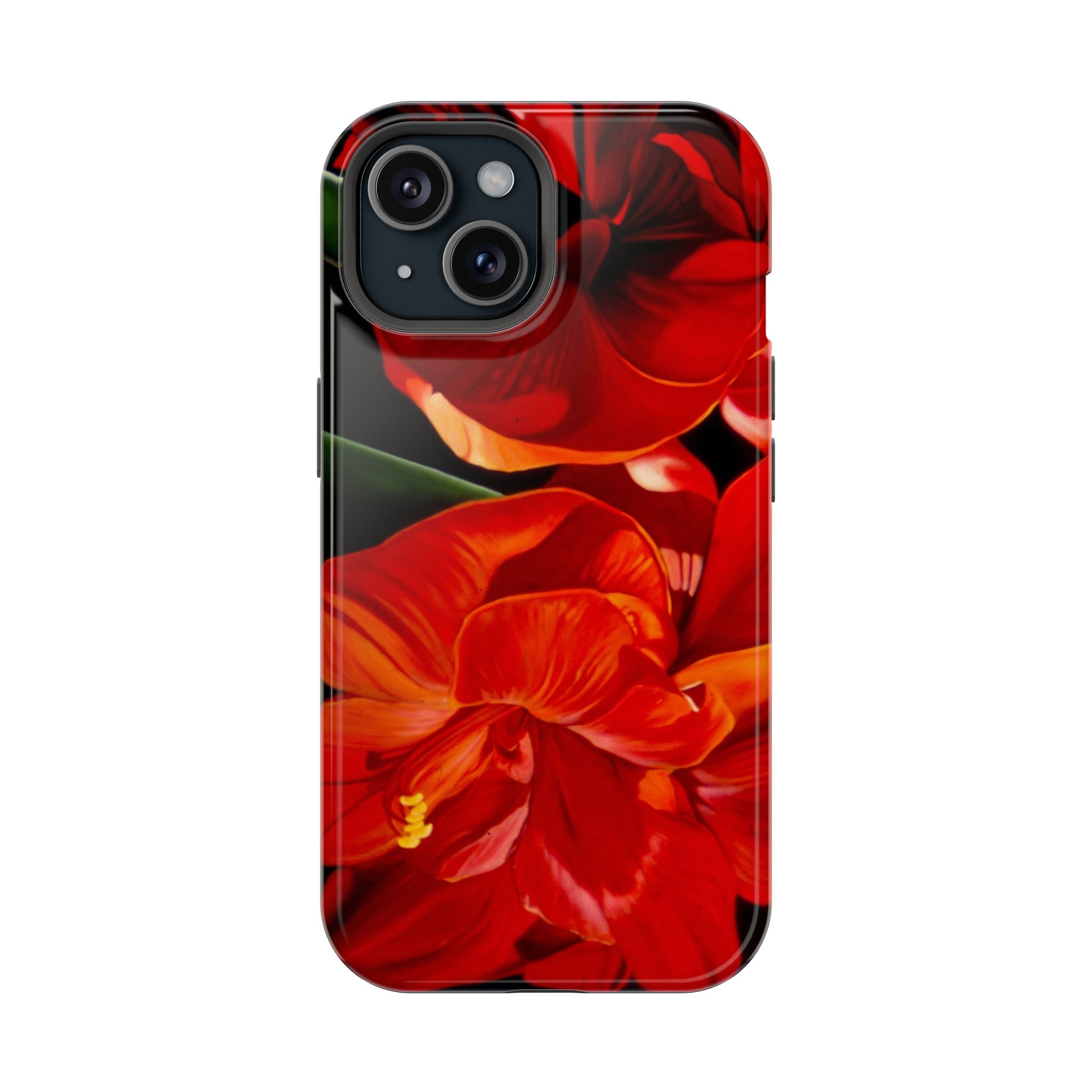 Phone case Lisa Herrera art print Red Amaryllis Floral Impact-Resistant Phone Case