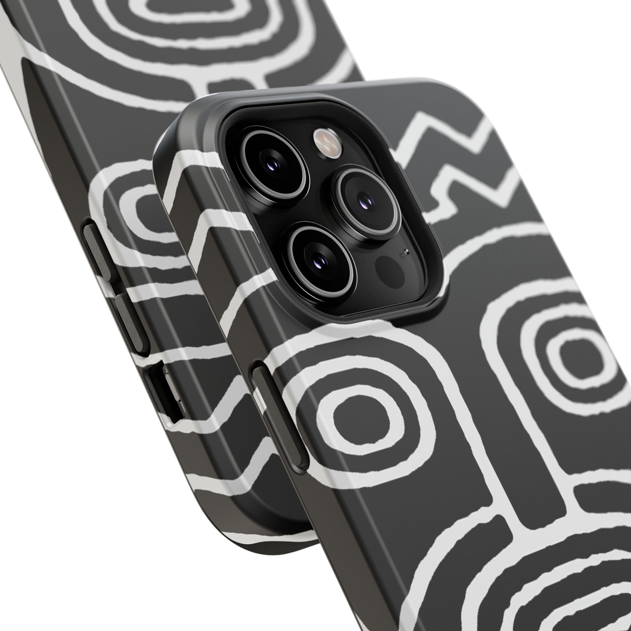 Phone Case — Black & White Tribal Mask Impact-Resistant Case