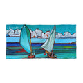 Beach Towel Grenada Lisa Herrera workboat race print  — Colorful workboat race Print (Coastal Vacation, Relaxation)