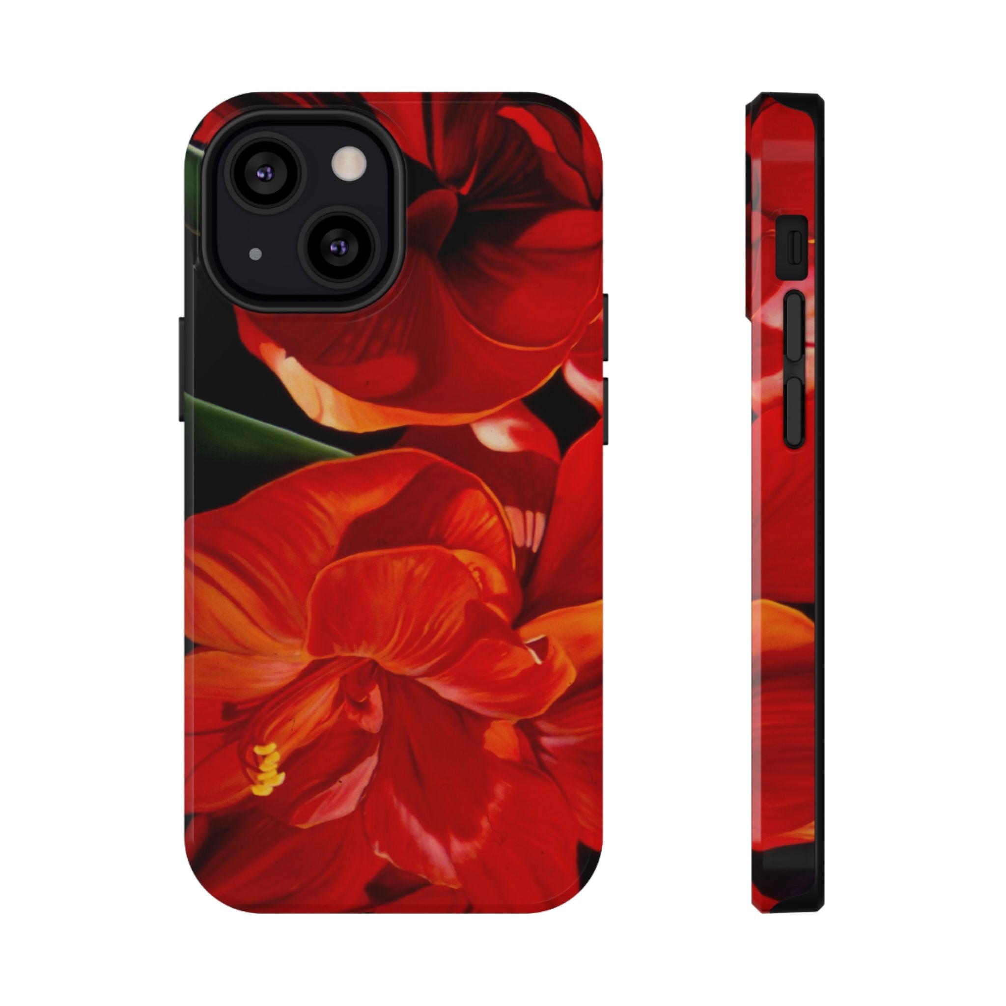 Phone case Lisa Herrera art print Red Amaryllis Floral Impact-Resistant Phone Case