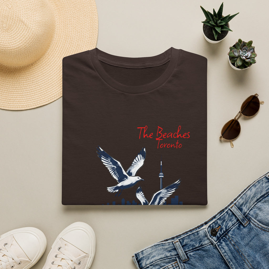 T-Shirt — The Beaches Toronto with Seagulls and cn tower