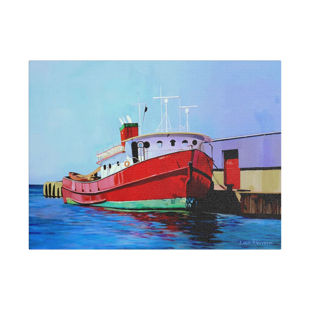 Canvas Print Lisa Herrera Art Red Tugboat Canvas Print — Stretched Satin Wall Art
