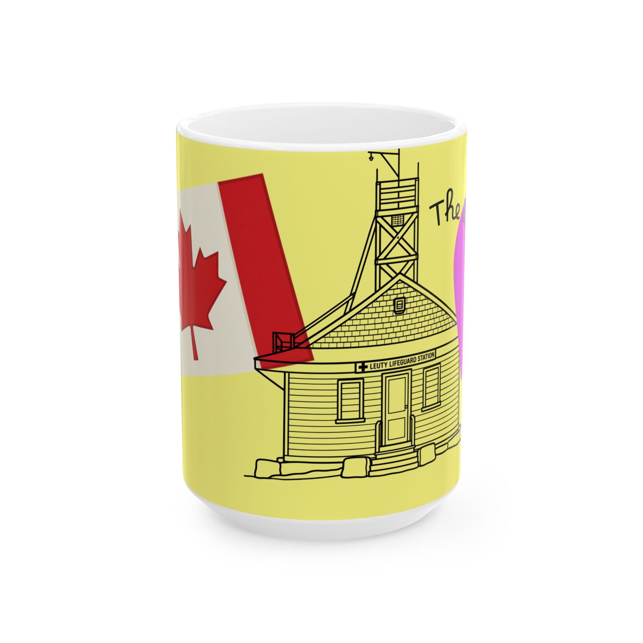Toronto Beaches Ceramic Mug Yellow –  Leuty Stn Coffee Cup (11oz & 15oz)