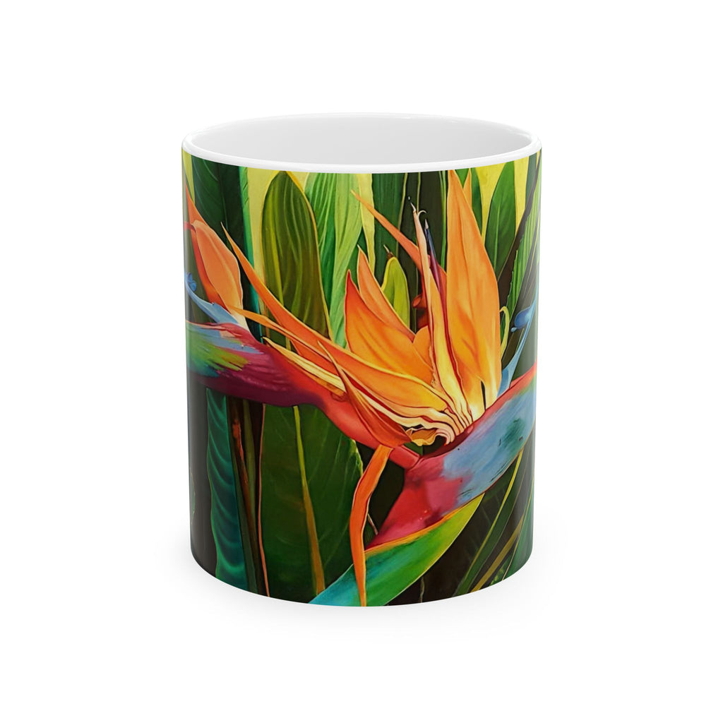 Ceramic Mug Lisa Herrera art print Bird of Paradise Floral  – Tropical Flower Painting Coffee Cup (11oz & 15oz)