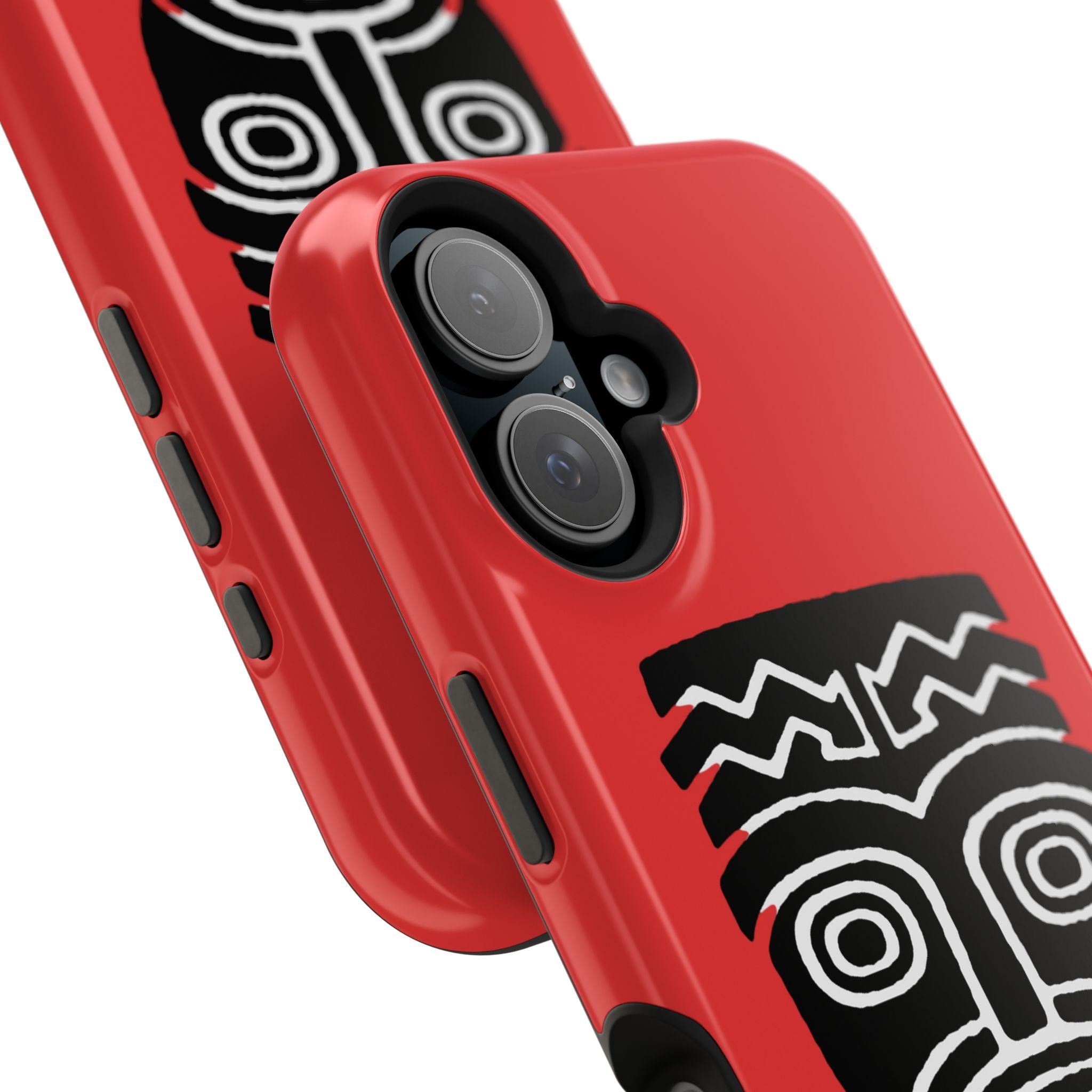 Phone Case Tiki Mask Impact-Resistant Phone Case — Bold Red Protective Cover