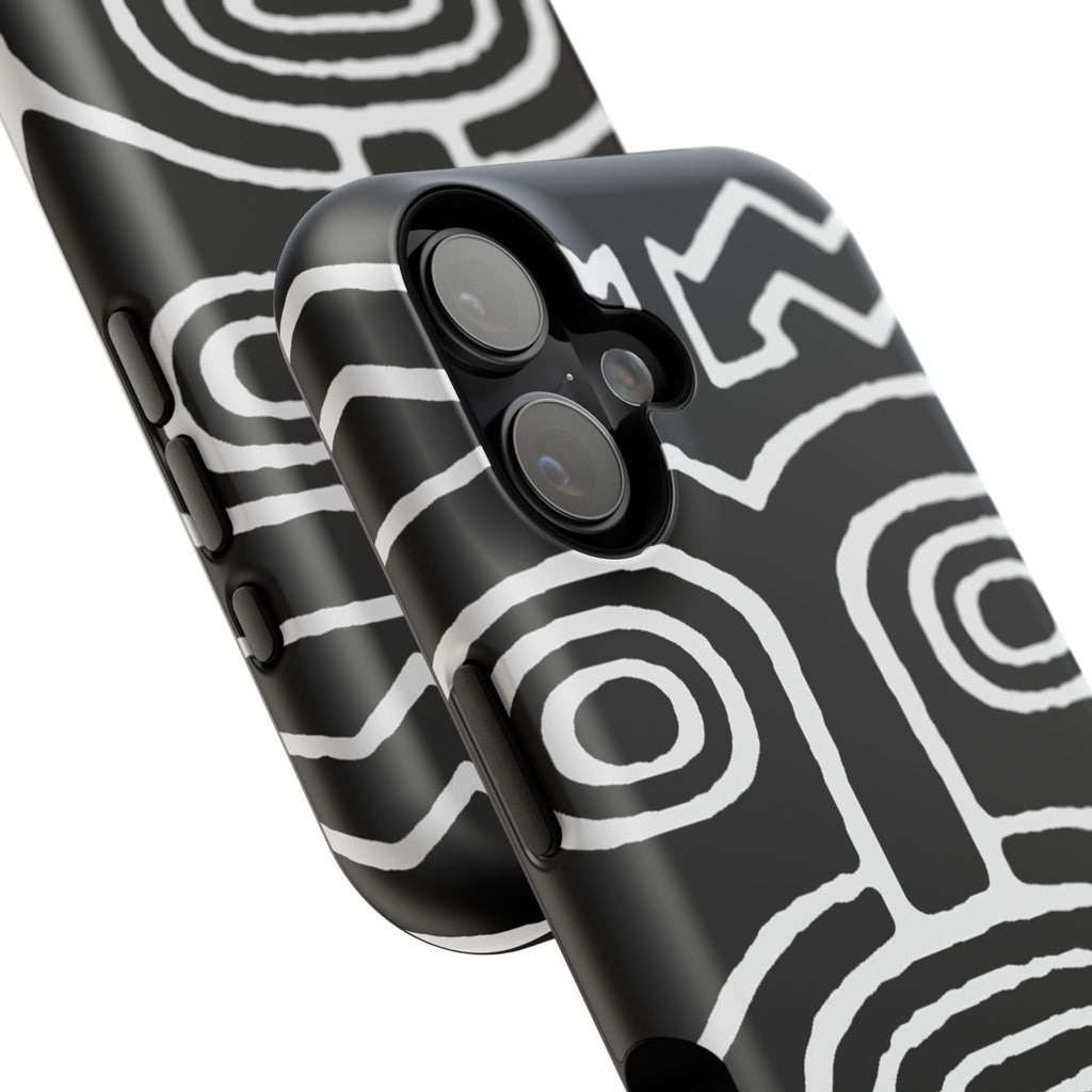 Phone Case — Black & White Tribal Mask Impact-Resistant Case