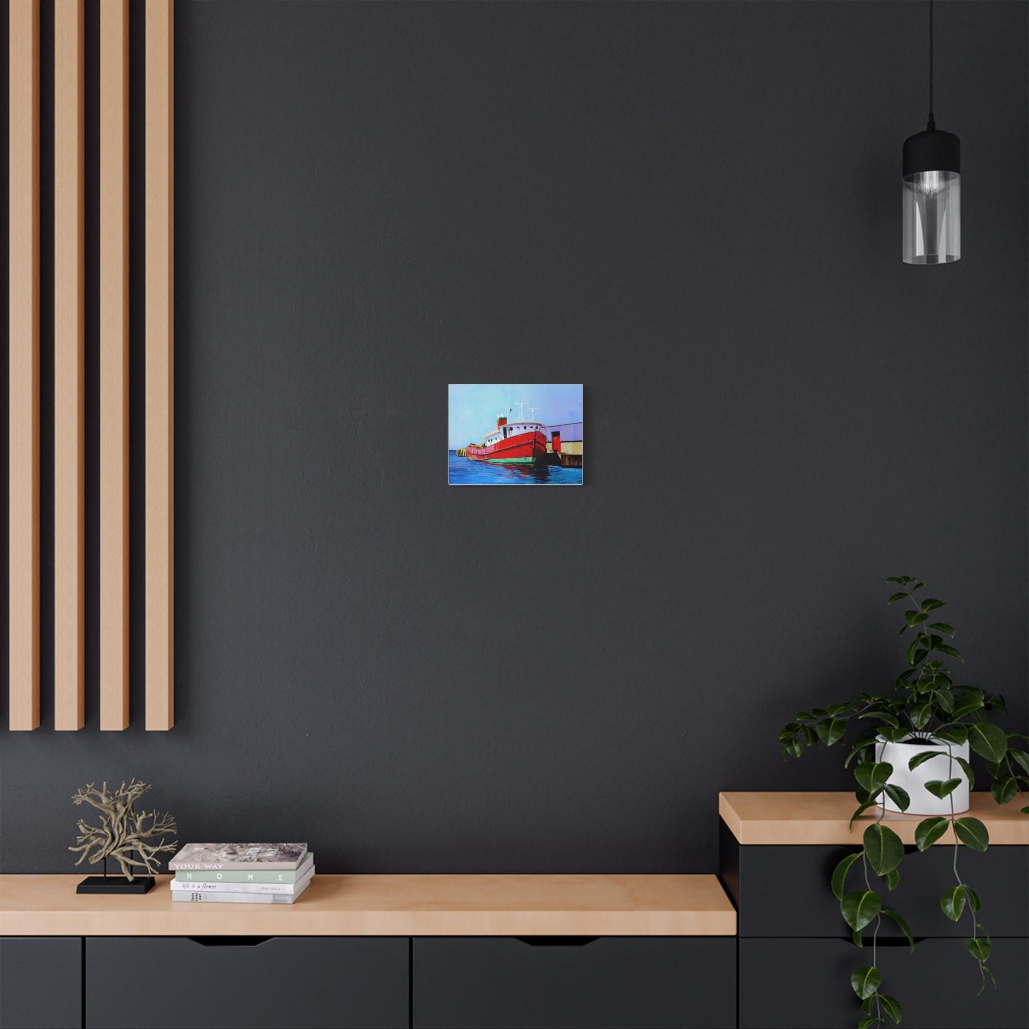 Canvas Print Lisa Herrera Art Red Tugboat Canvas Print — Stretched Satin Wall Art
