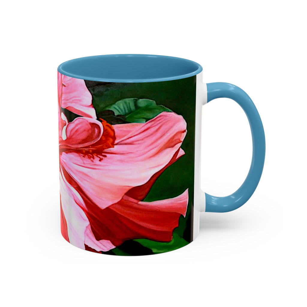 Coffee Mug Pink Hibiscus Painting (11, 15oz)