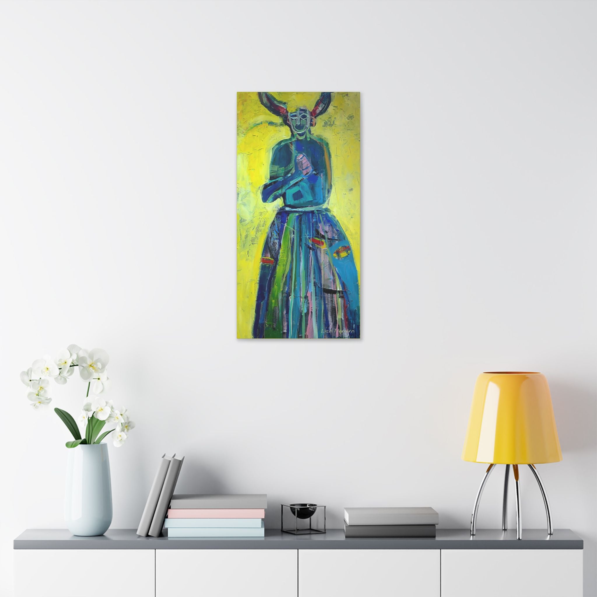 Canvas Print Lisa Herrera art Abstract Jab Jab  Canvas — Bold Blue & Yellow Stretched Wall Art
