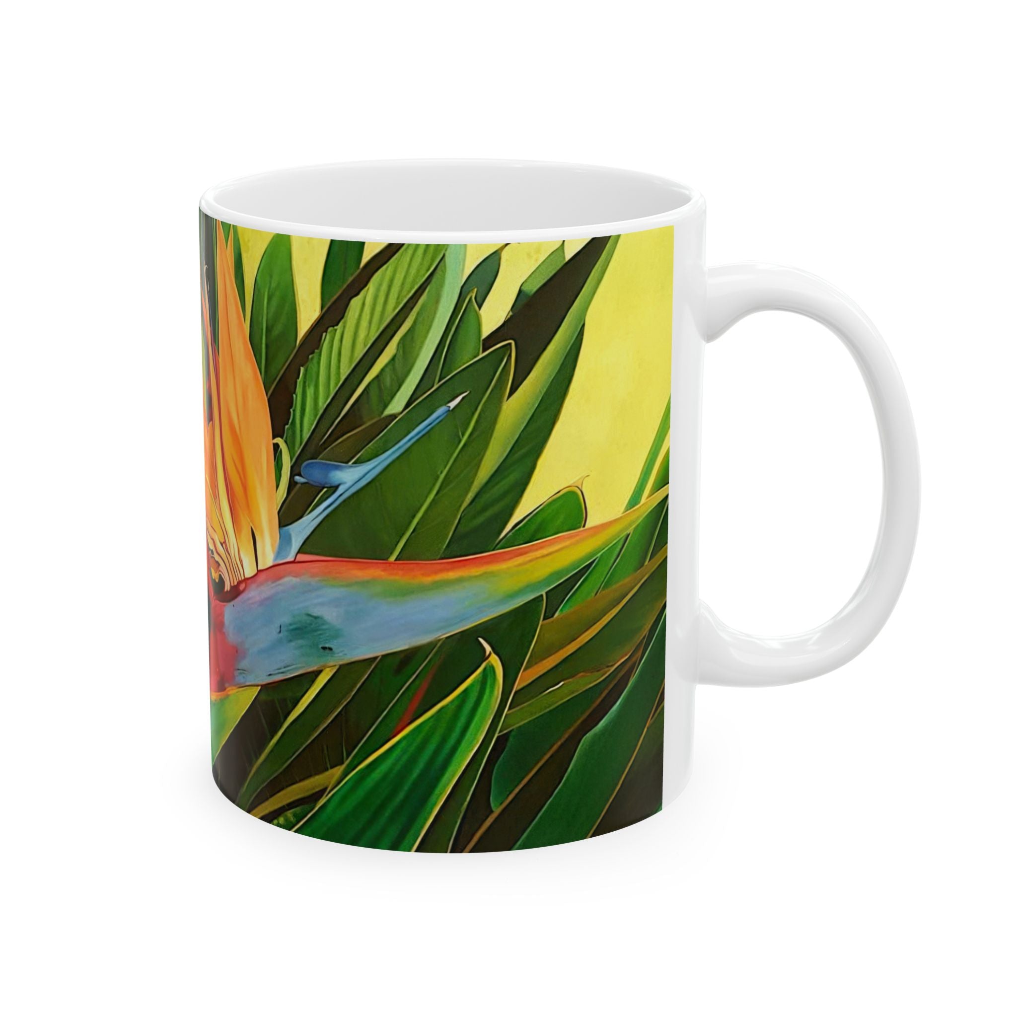 Ceramic Mug Lisa Herrera art print Bird of Paradise Floral  – Tropical Flower Painting Coffee Cup (11oz & 15oz)