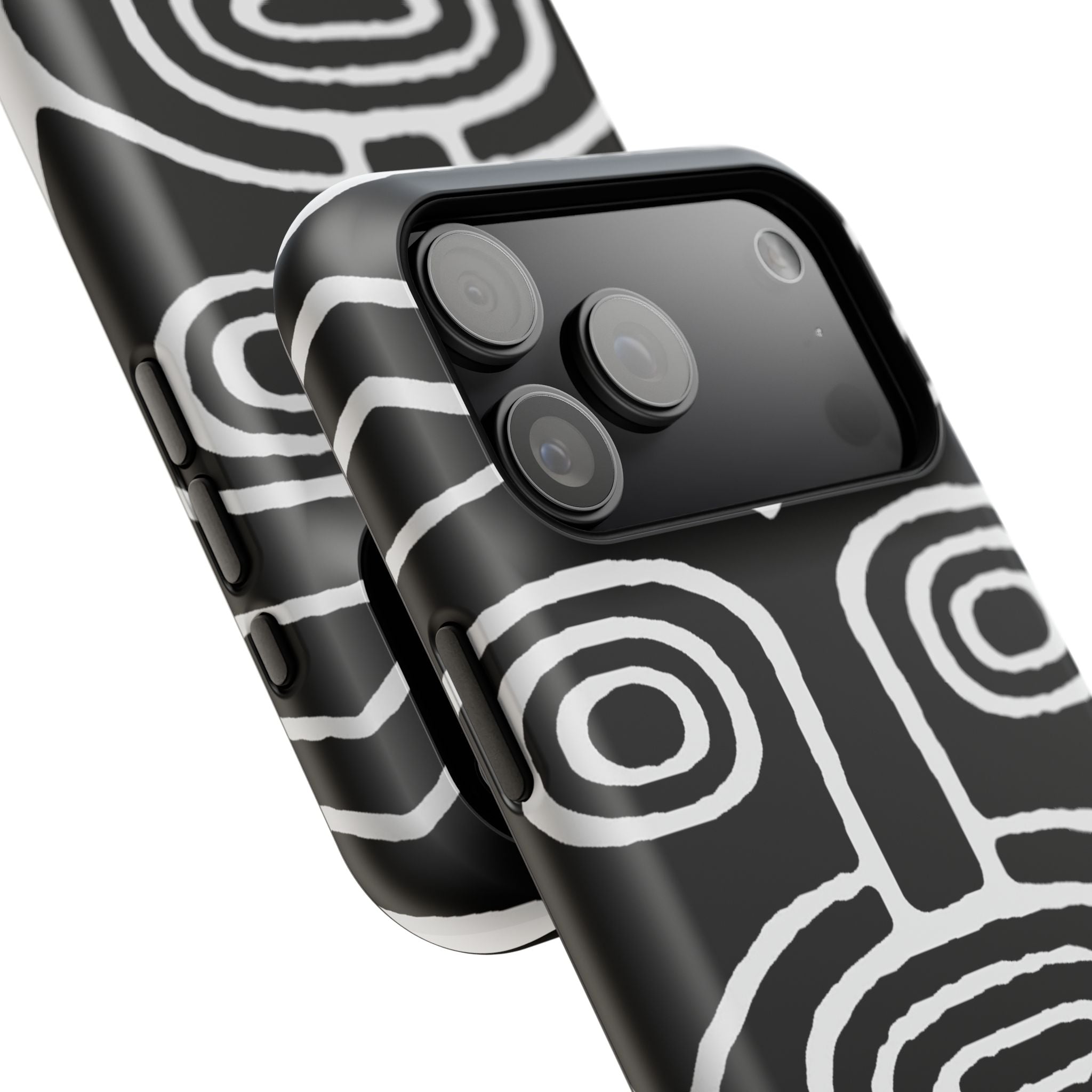 Phone Case — Black & White Tribal Mask Impact-Resistant Case