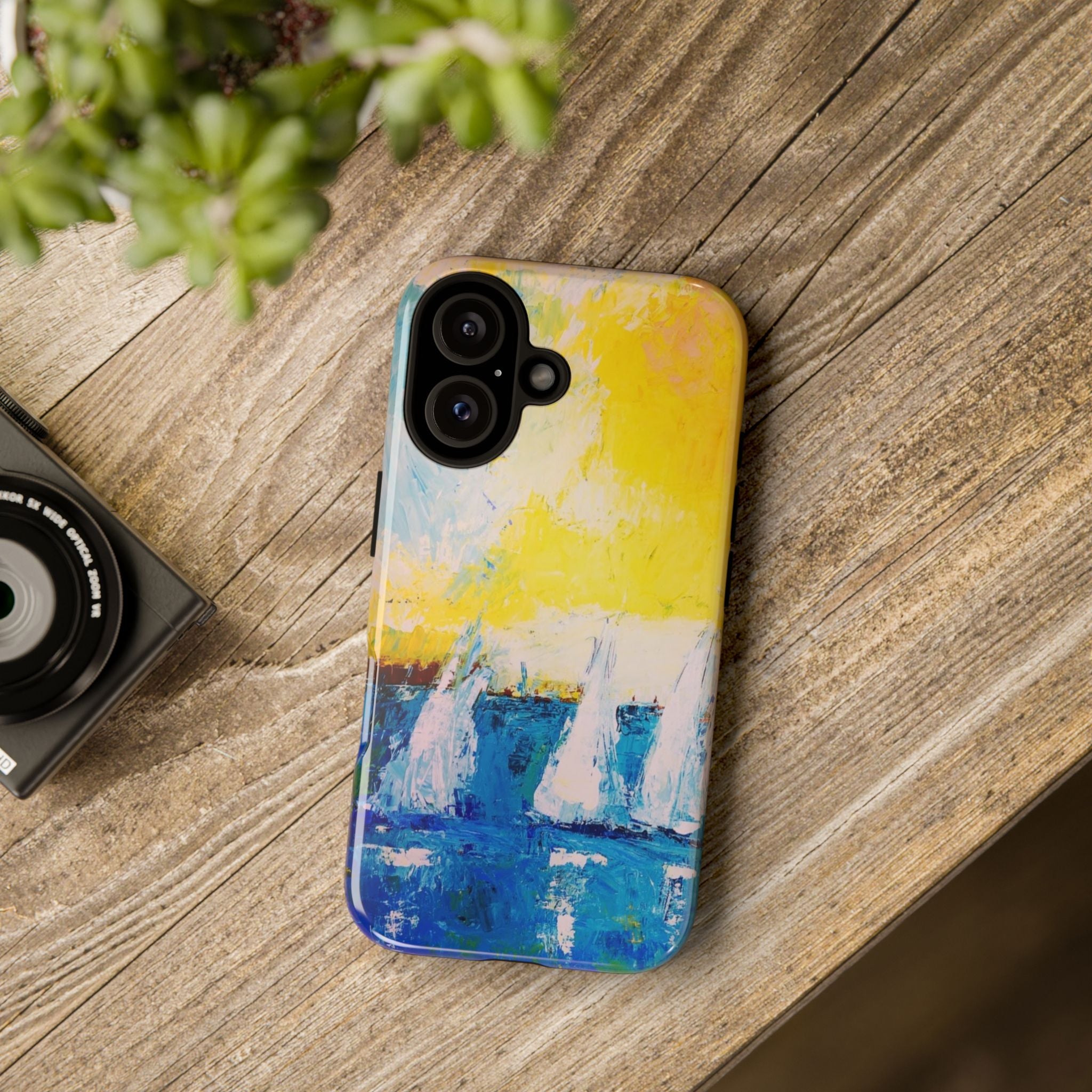 Phone Case Lisa Herrera art print Sailboats  — Nautical Abstract Art Tough iPhone Case