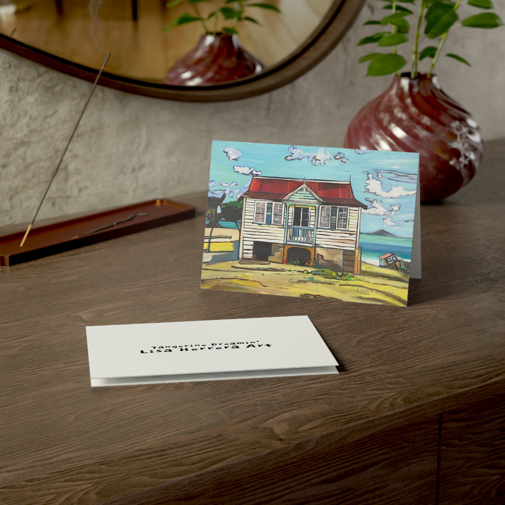 Greeting Cards Lisa Herrera art print  Carriacou House – Carriacou House Art Note Cards (Pack of 1, 10, 30, 50)
