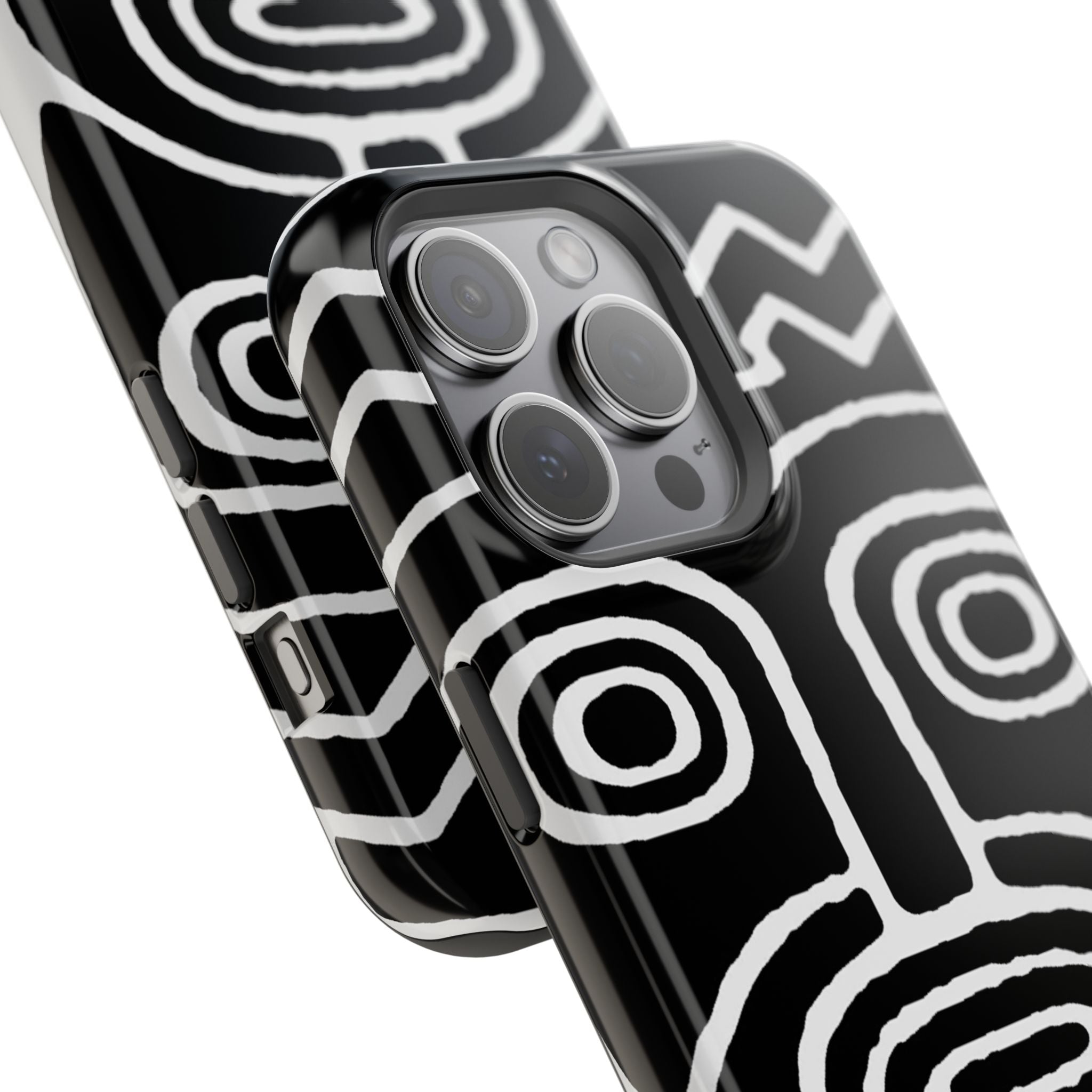 Phone Case — Black & White Tribal Mask Impact-Resistant Case