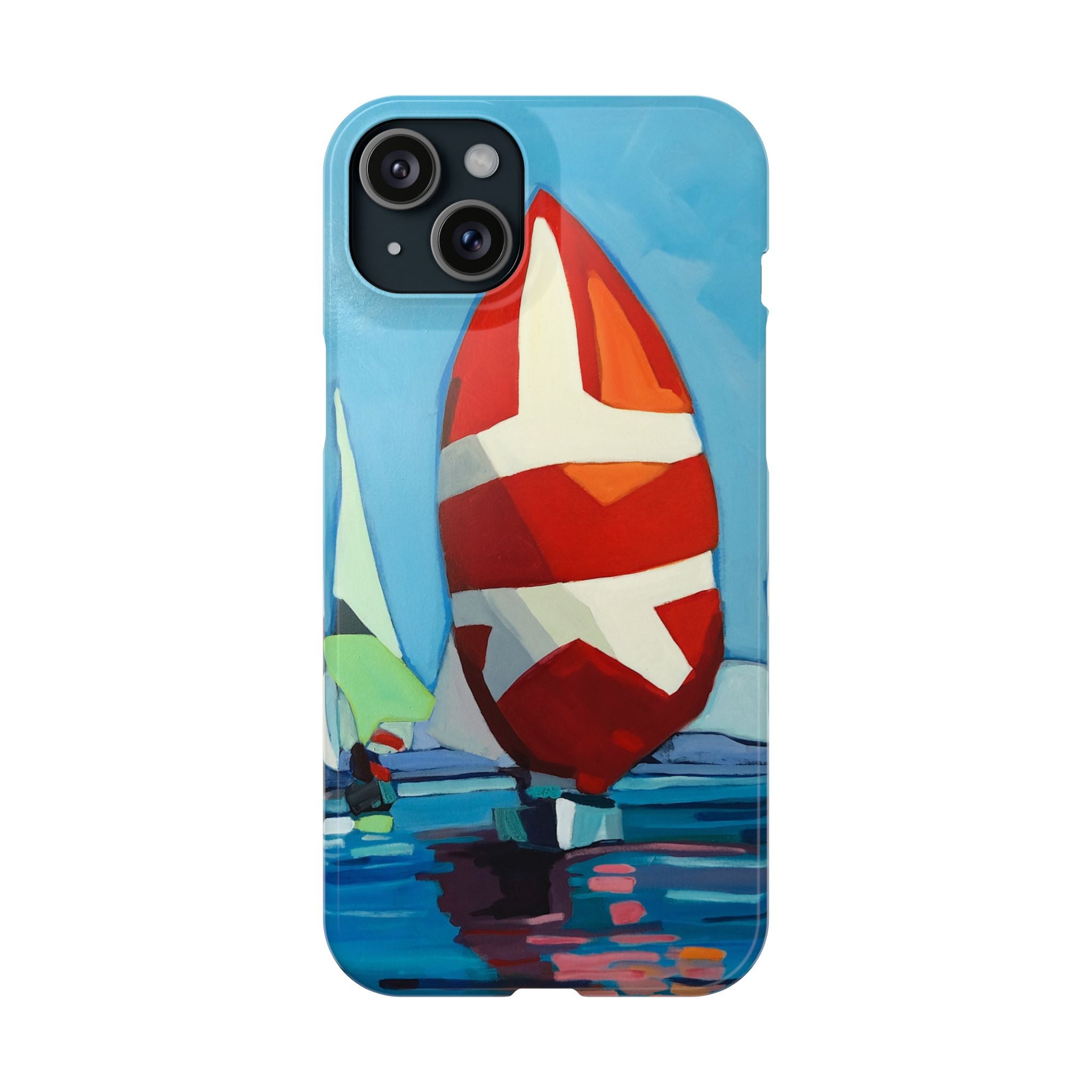 phone case lisa herrera art Sailboat Reflection Slim Case — Colorful Nautical Phone Case