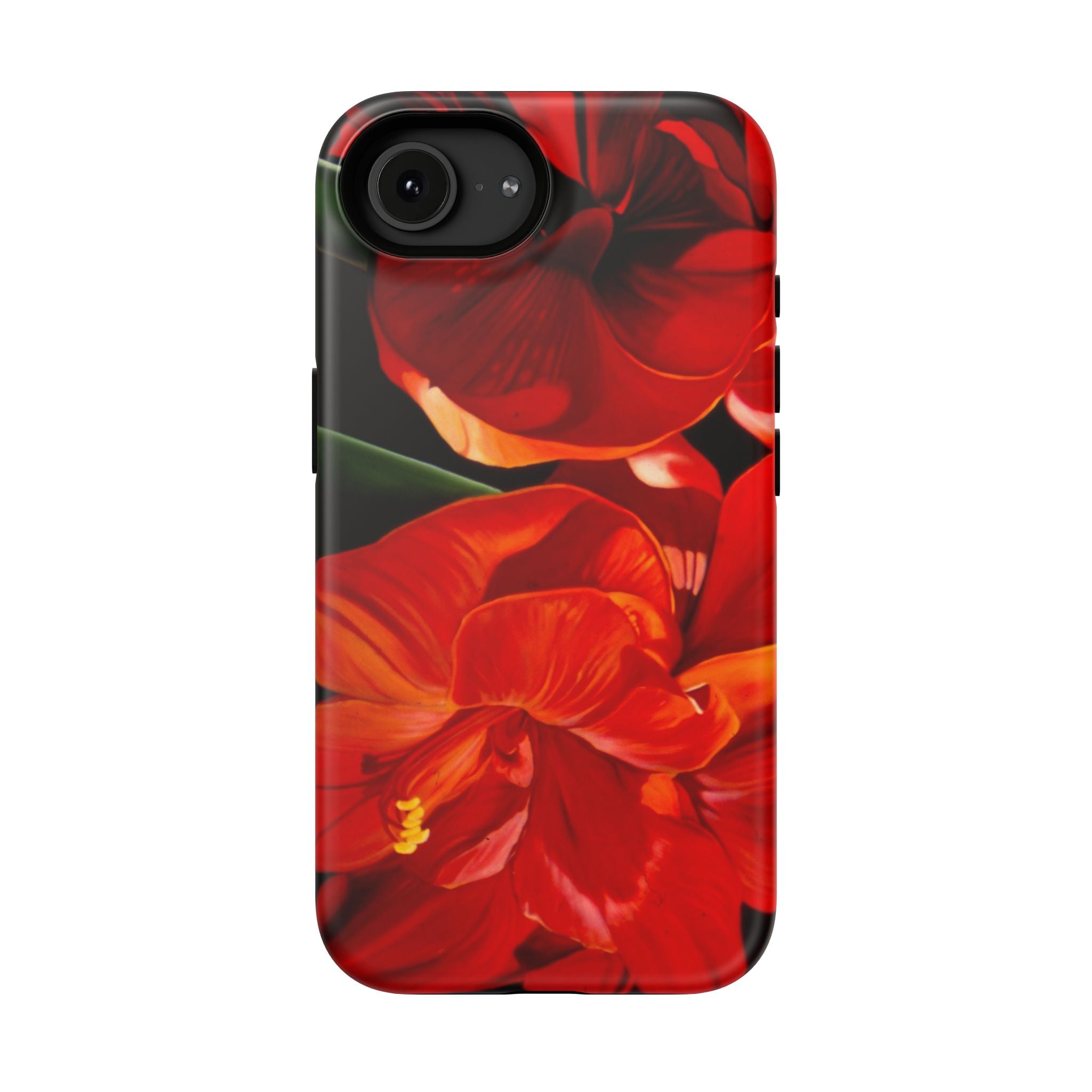 Phone case Lisa Herrera art print Red Amaryllis Floral Impact-Resistant Phone Case