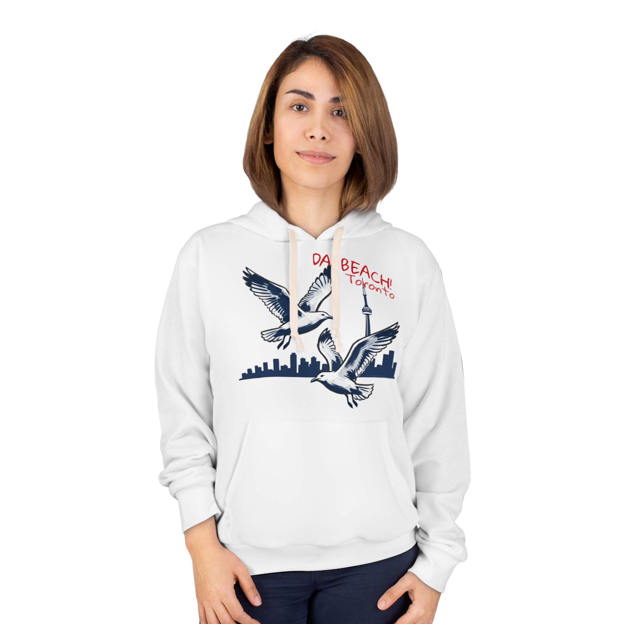 Hoodie Da Beach Seagulls and cn tower drawing Toronto Hoodie –  Pullover