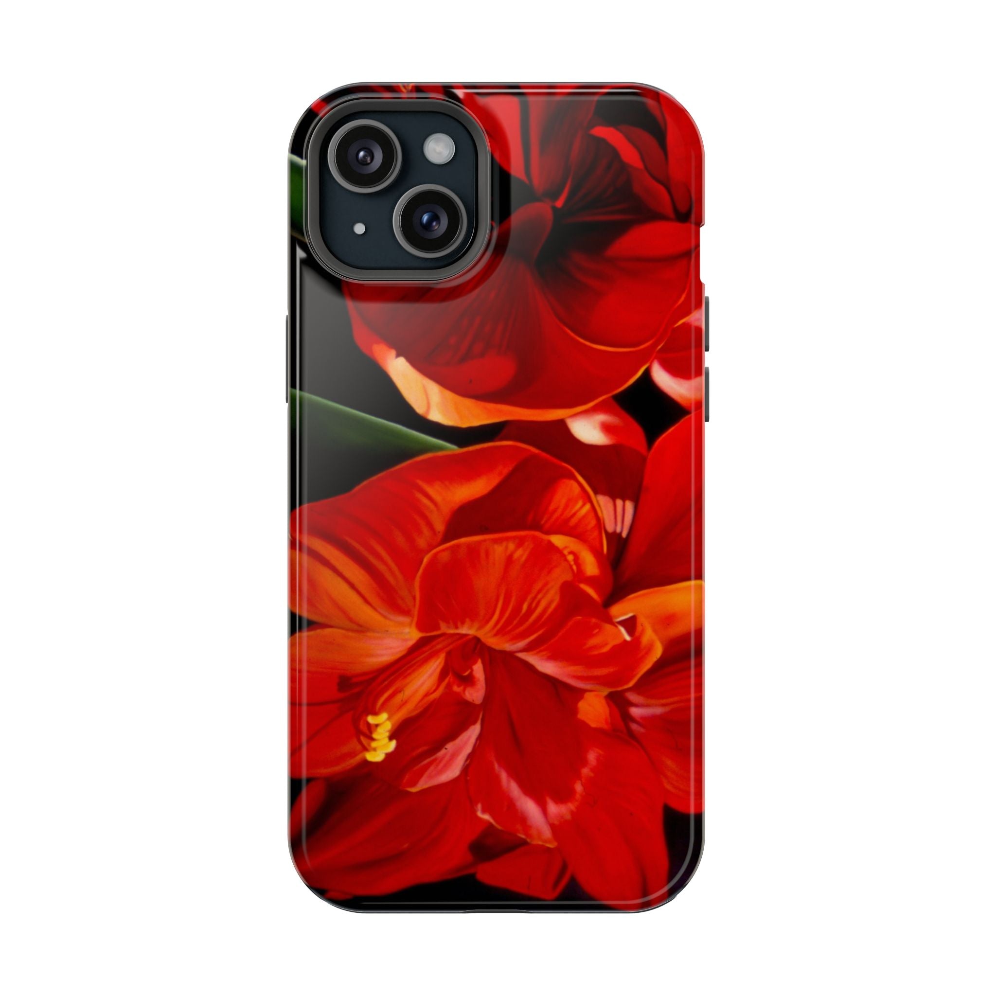 Phone case Lisa Herrera art print Red Amaryllis Floral Impact-Resistant Phone Case