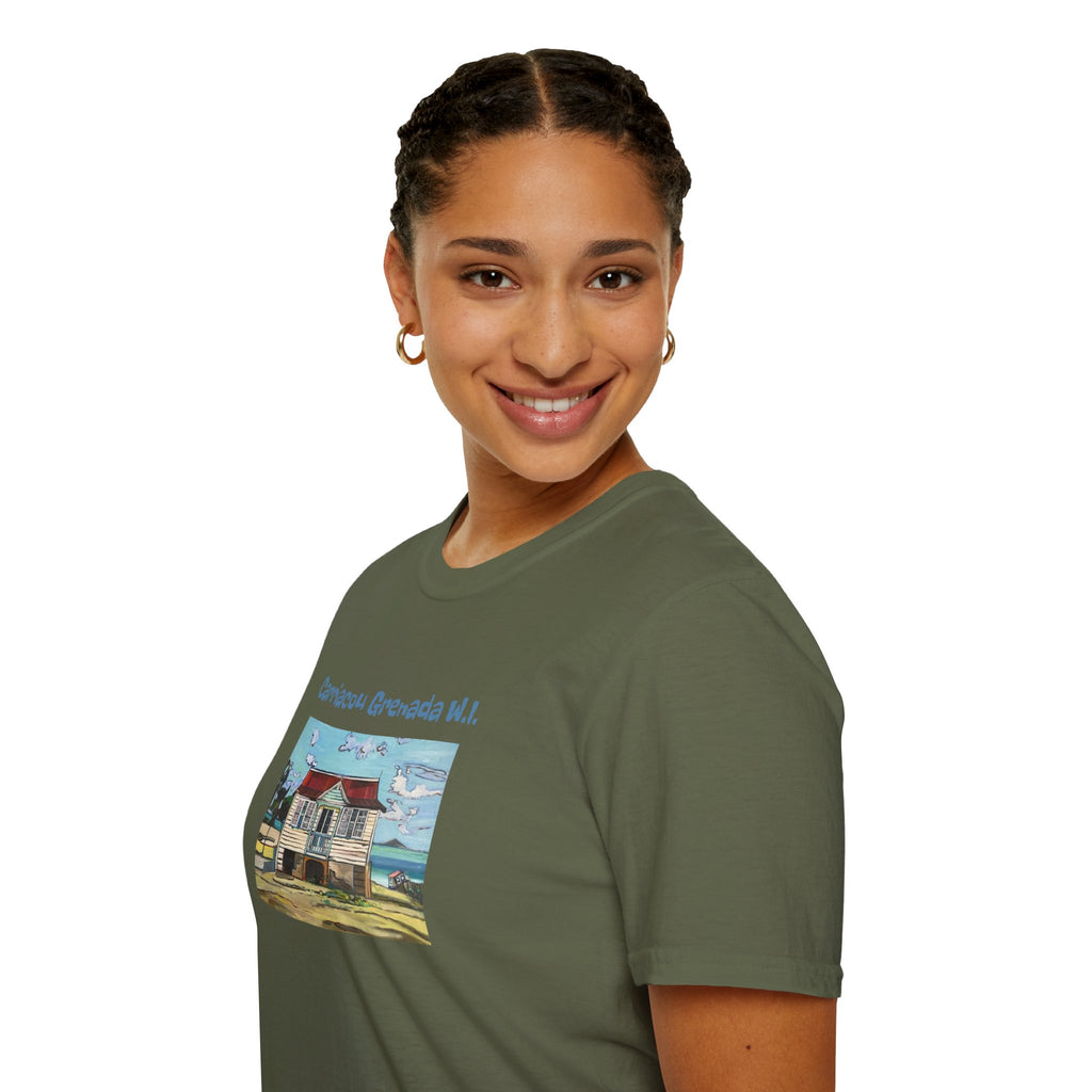 T-Shirt Carriacou House  - Carriacou Grenada W.I. Vintage Beach House Tee