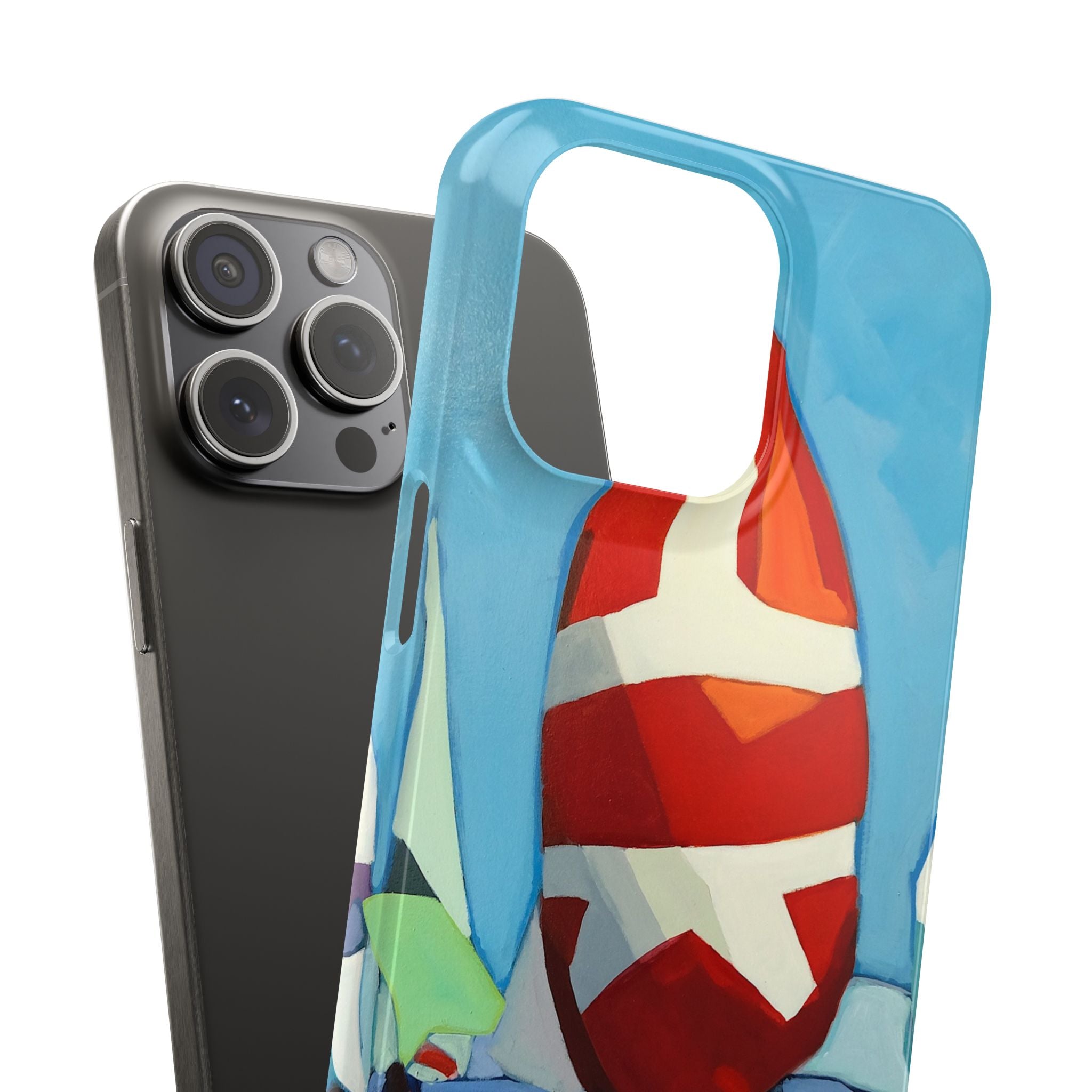 Phone case Lisa Herrera art Sailboats Slim Case — Colorful Nautical Phone Case