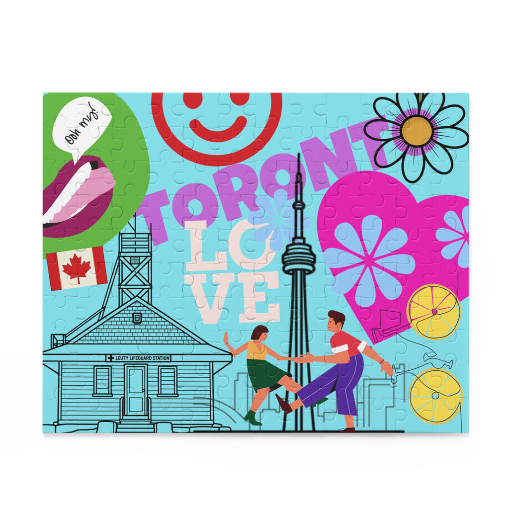 Toronto colorful graphic puzzle — Colorful Beach Art Jigsaw (120/252/500-Piece)