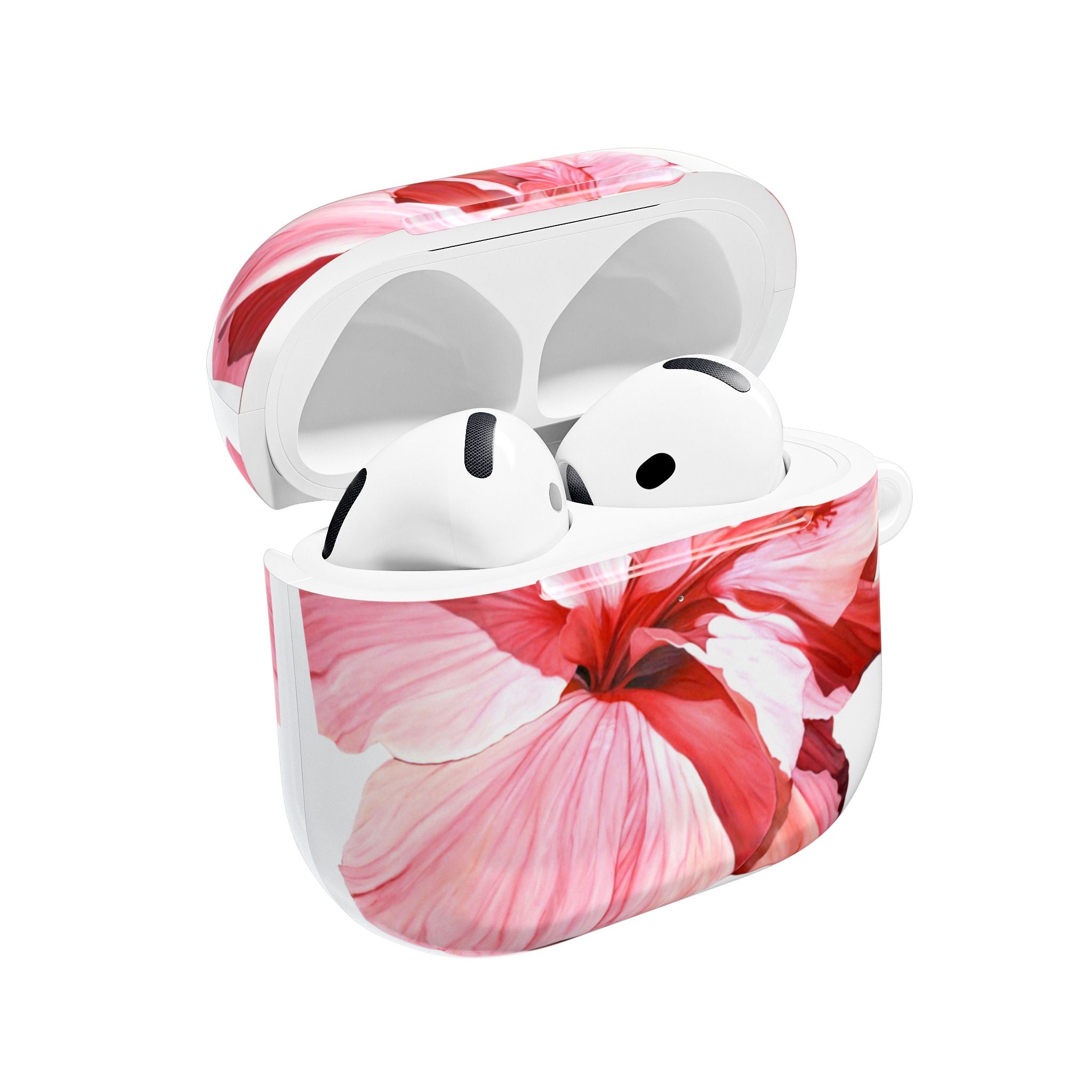 Air Pod Case Lisa Herrera art print Floral Pink Hibiscus AirPod Case — Tropical Flower Protective Cover