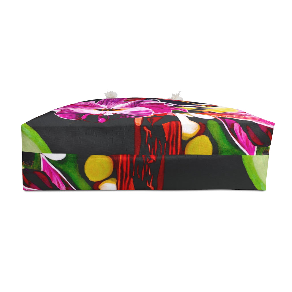 Weekender Bag Lisa Herrera art Floral Orchid  — Large Tropical Travel Tote