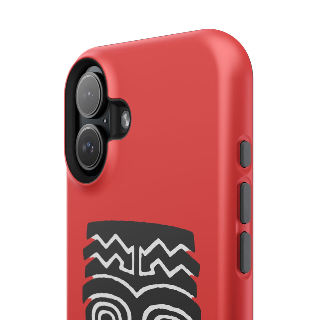 Phone Case Tiki Mask Impact-Resistant Phone Case — Bold Red Protective Cover