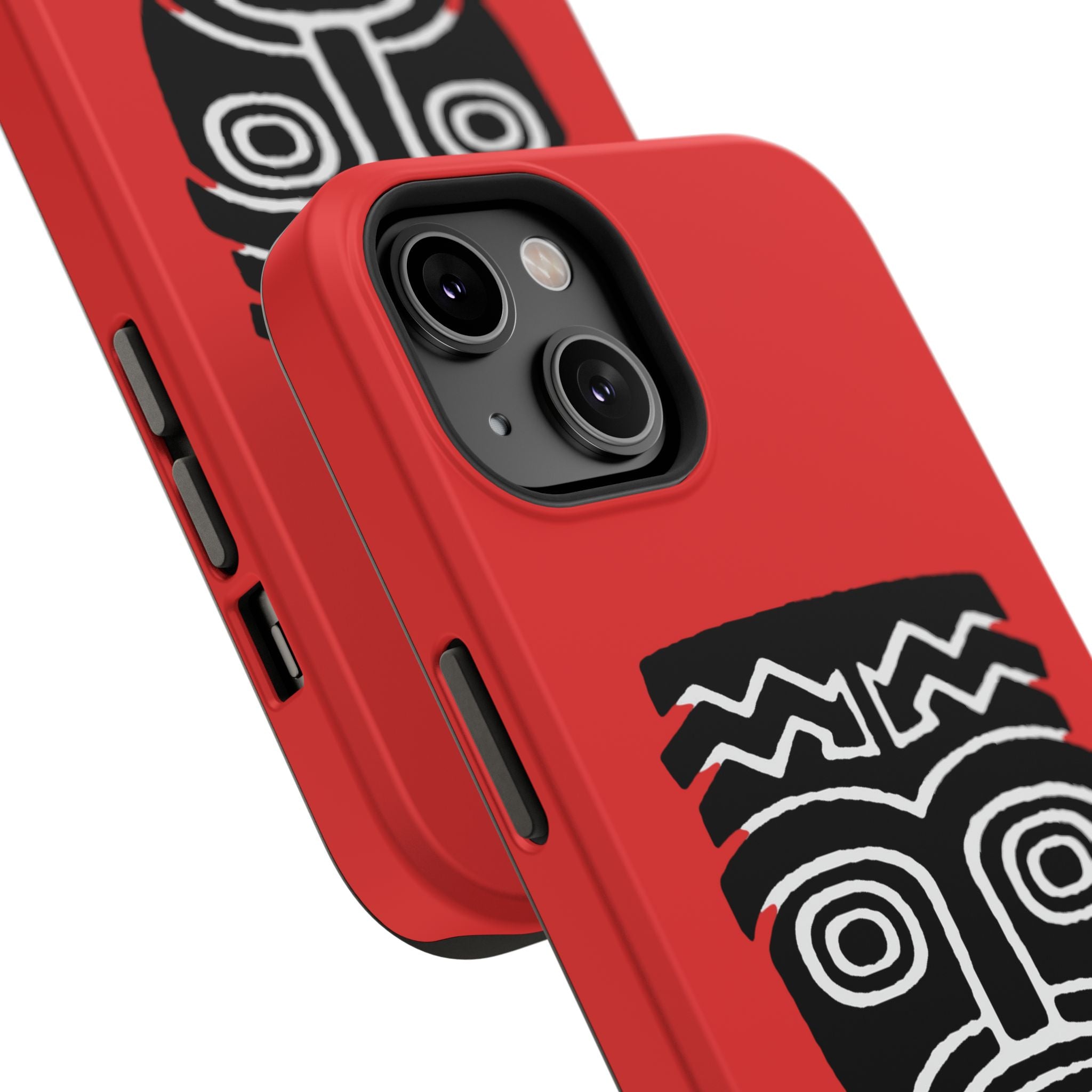 Phone Case Tiki Mask Impact-Resistant Phone Case — Bold Red Protective Cover