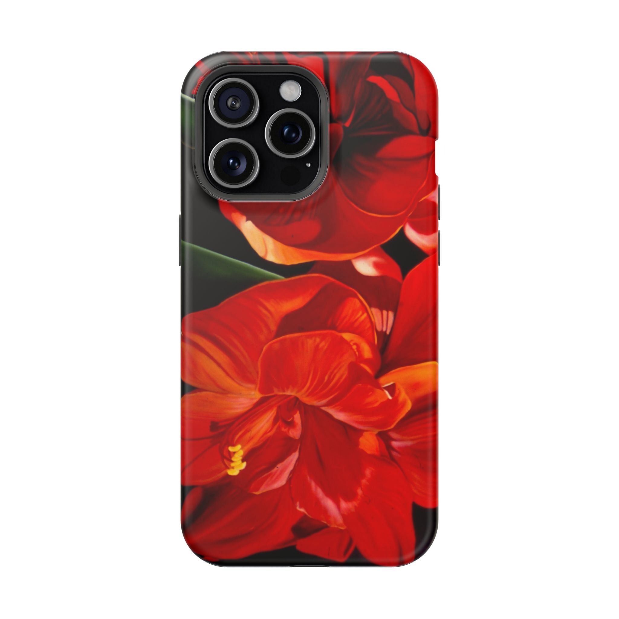 Phone case Lisa Herrera art print Red Amaryllis Floral Impact-Resistant Phone Case