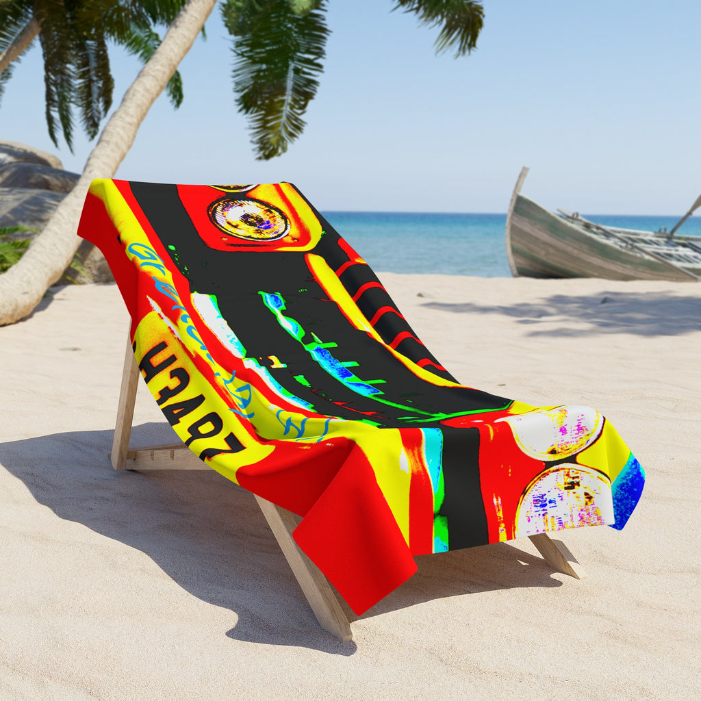 Beach Towel Grenada Old Bus – Bright Summer Pool & Ocean Towel
