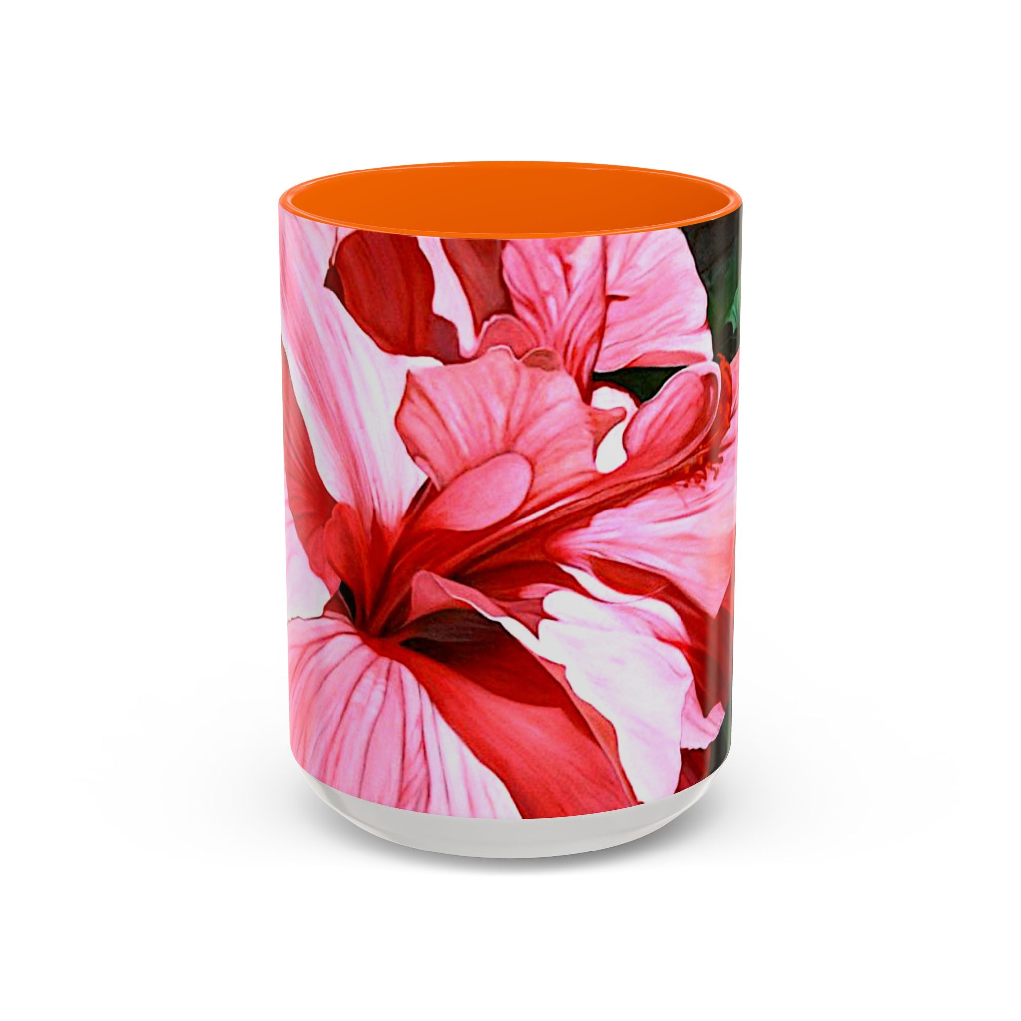 Coffee Mug Pink Hibiscus Painting (11, 15oz)