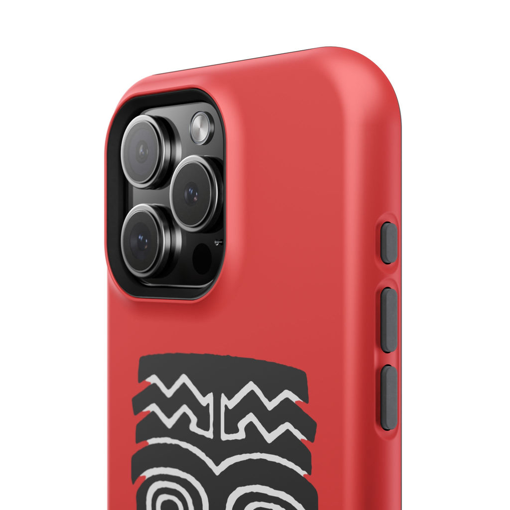 Phone Case Tiki Mask Impact-Resistant Phone Case — Bold Red Protective Cover
