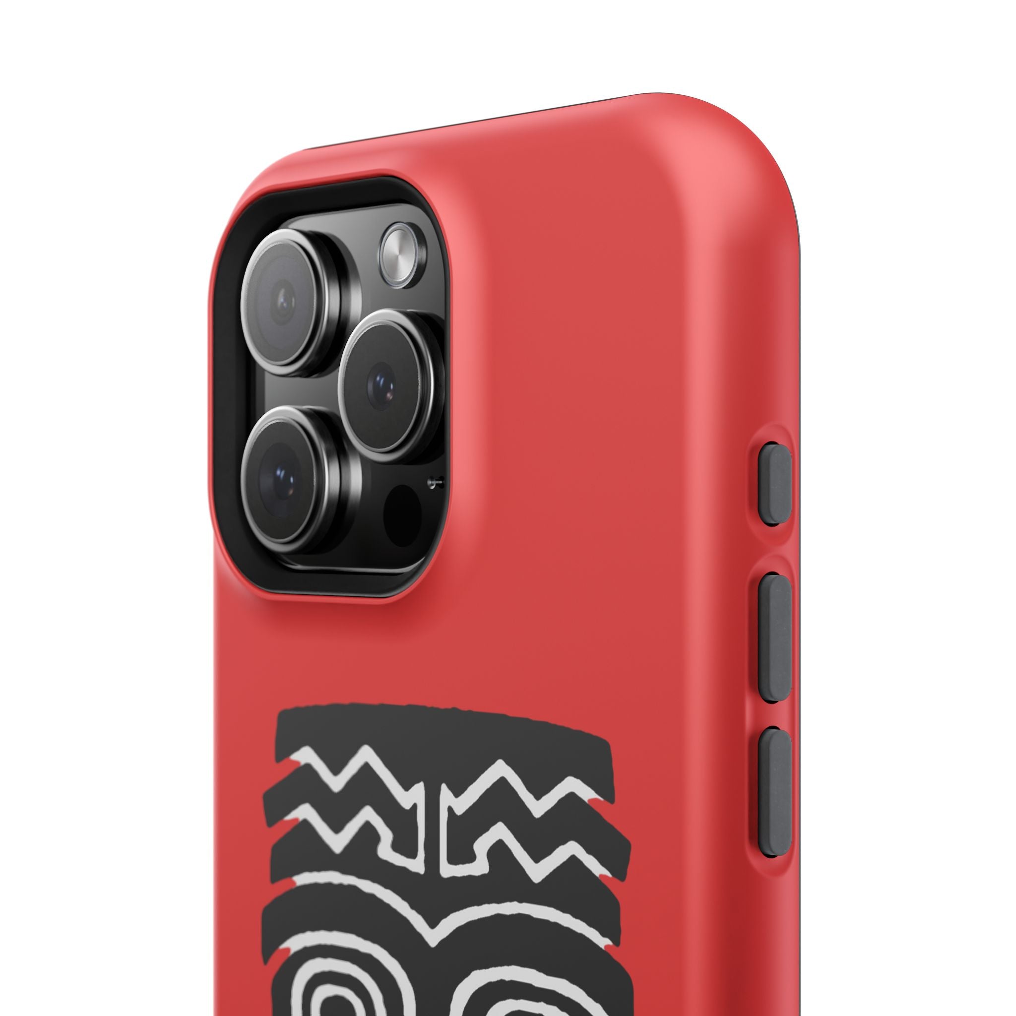 Phone Case Tiki Mask Impact-Resistant Phone Case — Bold Red Protective Cover