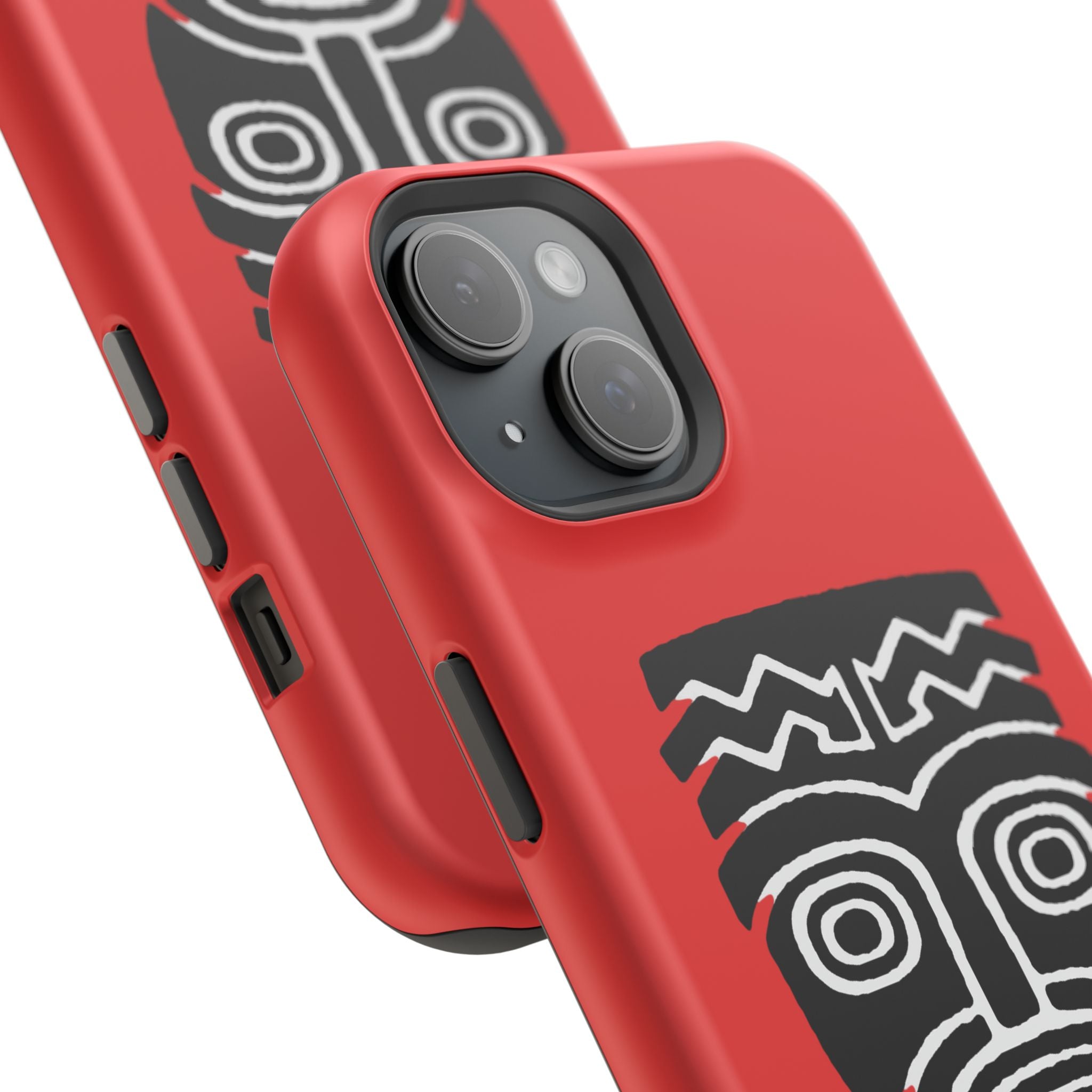 Phone Case Tiki Mask Impact-Resistant Phone Case — Bold Red Protective Cover