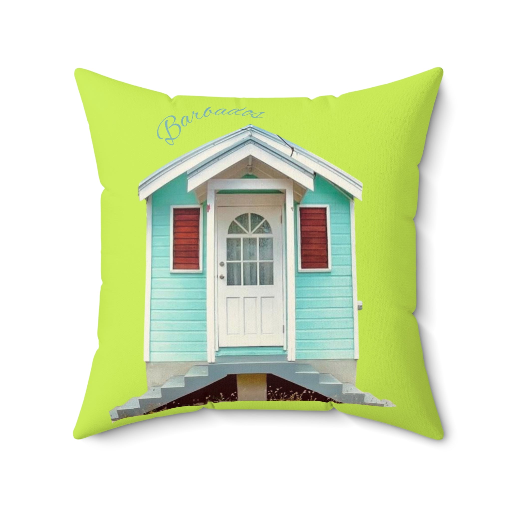 Throw Pillow Chattel House Barbados - Tropical Decorative Cushion